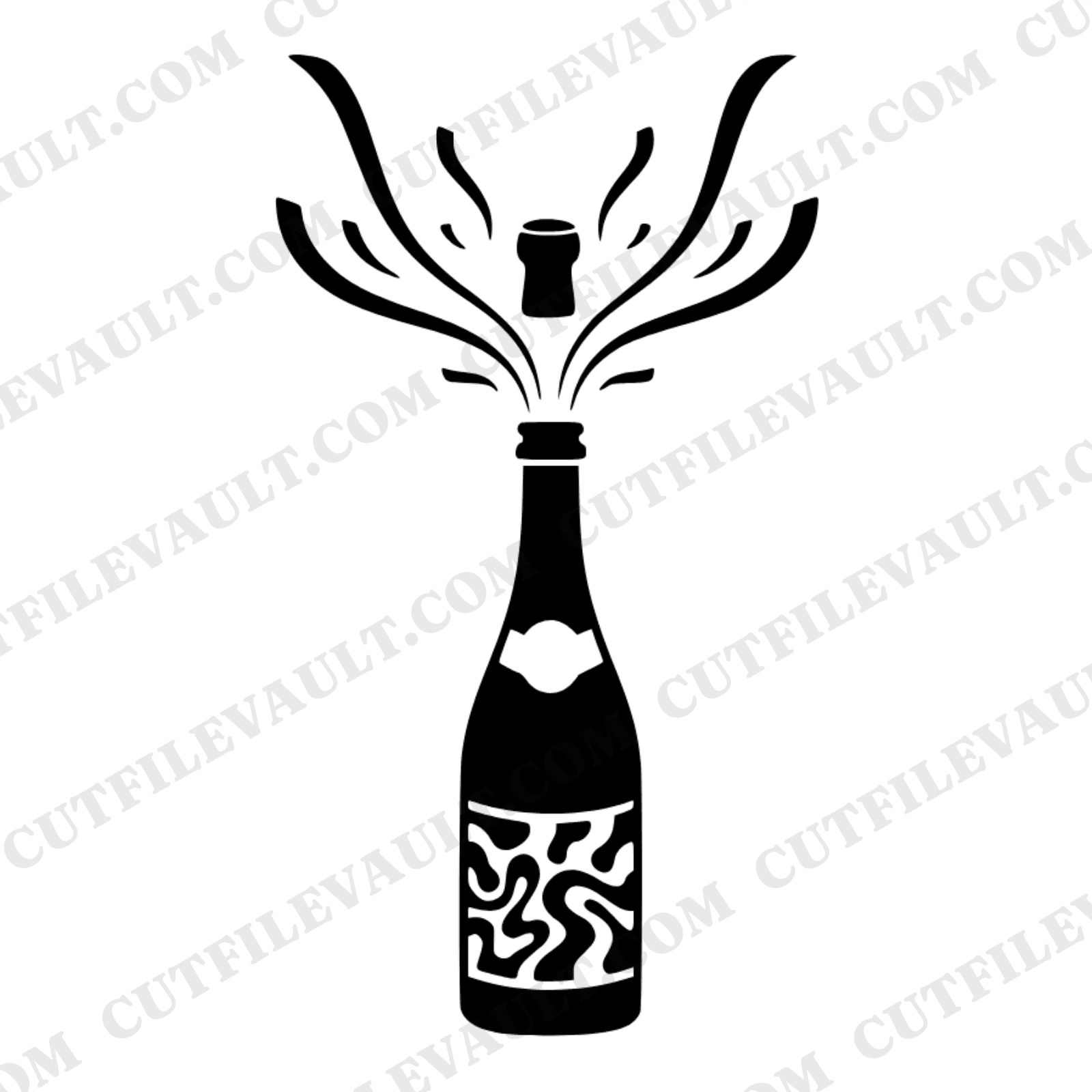 Groovy Champagne Bottle SVG PNG, Retro Wedding Celebration Cut File, Bridal Shower Decor Design