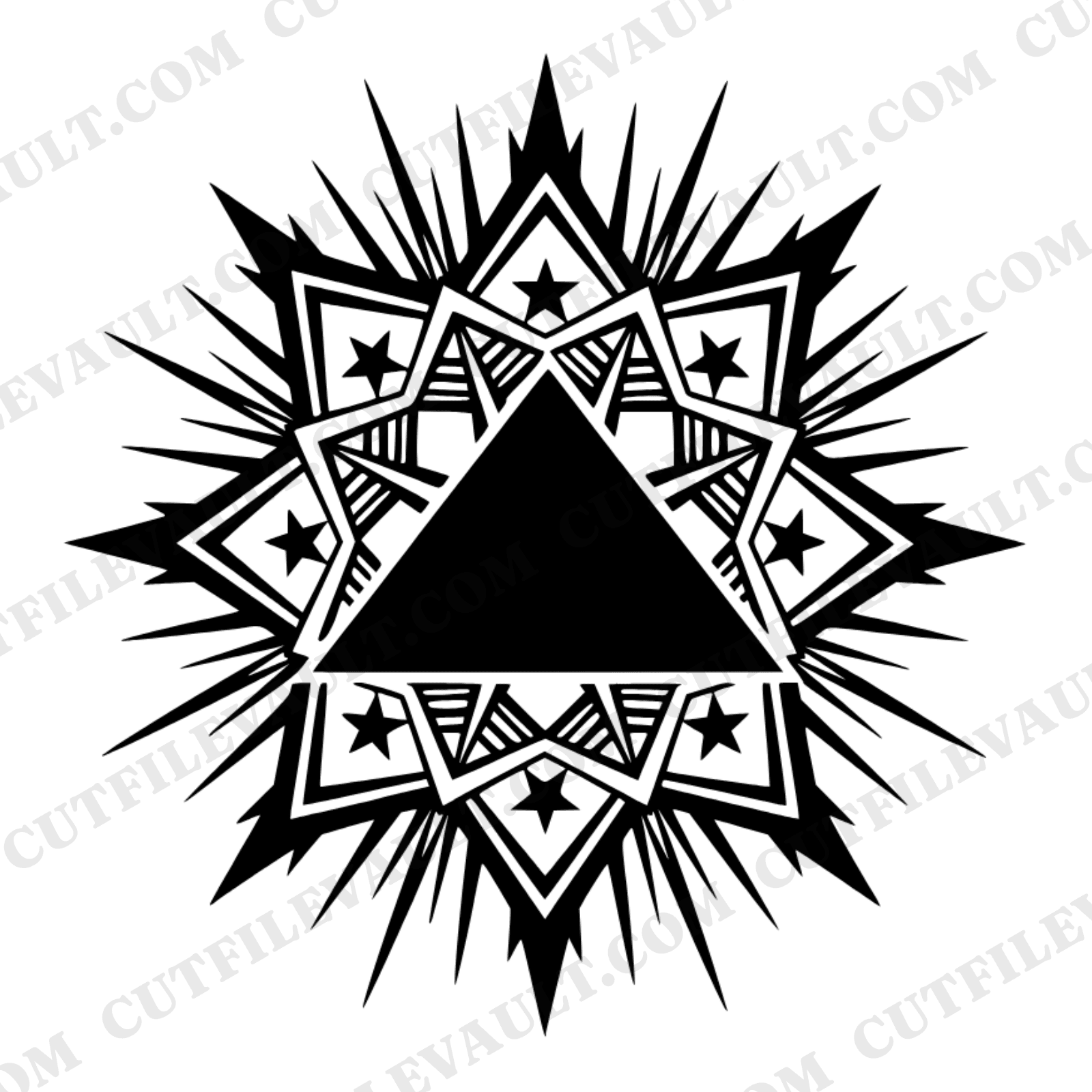 Memorial Day Folded Flag Star Mandala SVG PNG, Patriotic Art Deco Geometric Cut File Design