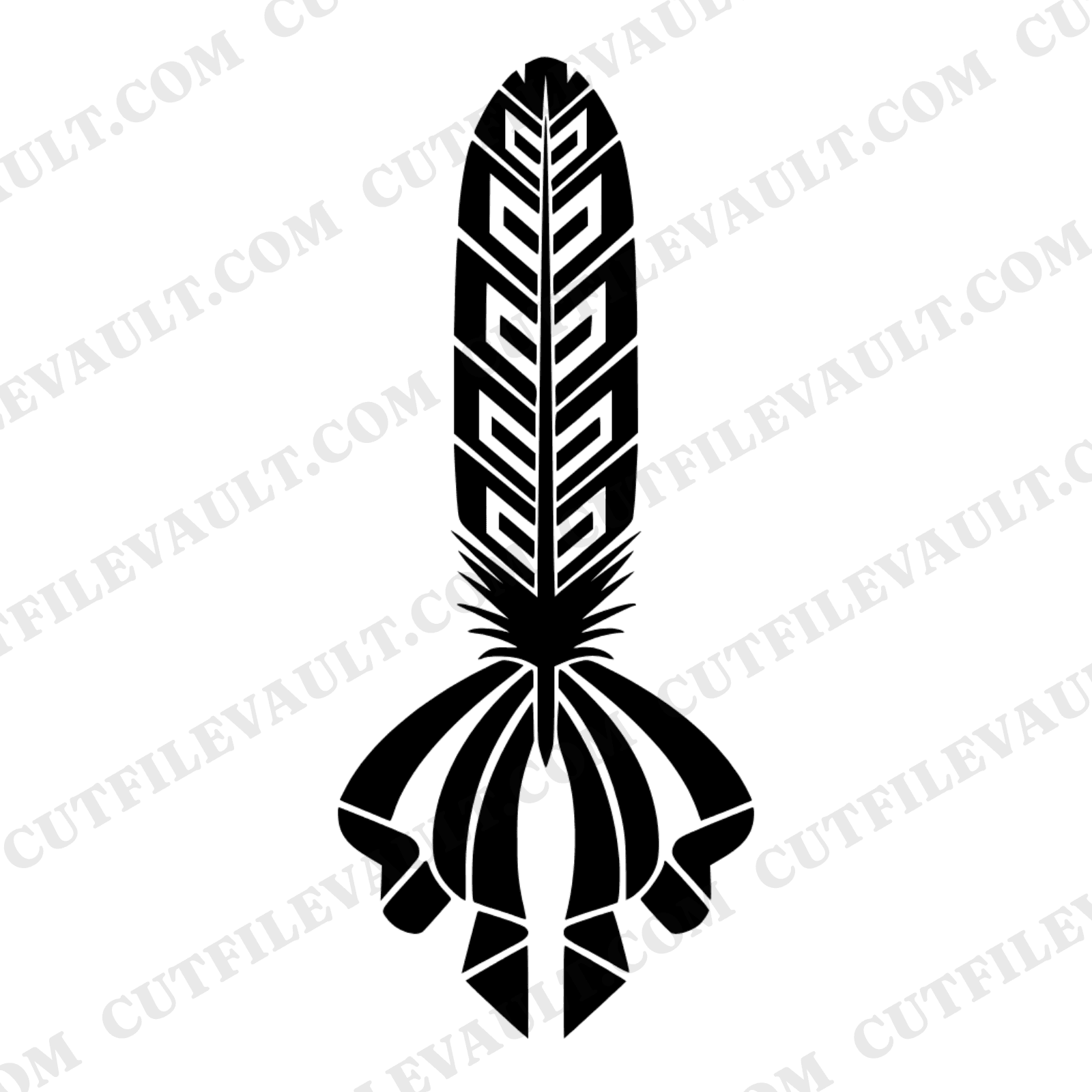 Art Deco Eagle Feather Memorial SVG PNG, Geometric Patriotic Tribute Cut File for Memorial Day Crafts
