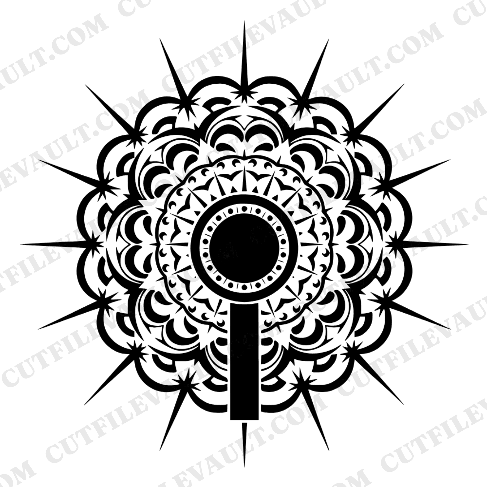 Garden Hose Mandala SVG PNG Celestial Water Spray Pattern Cut File for Cricut Gardening Decal