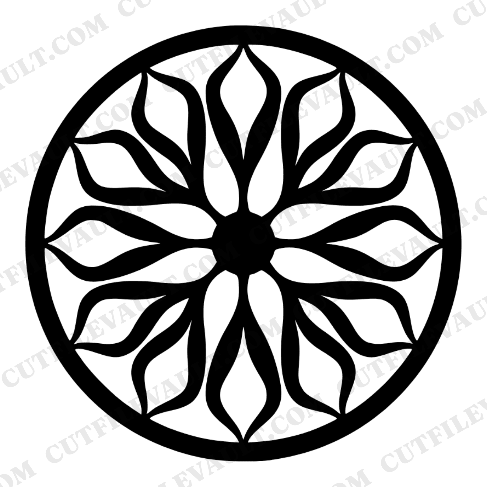 Bike Wheel Mandala SVG PNG, Bicycle Starburst Folk Art Cut File, Bike to Work Day Design