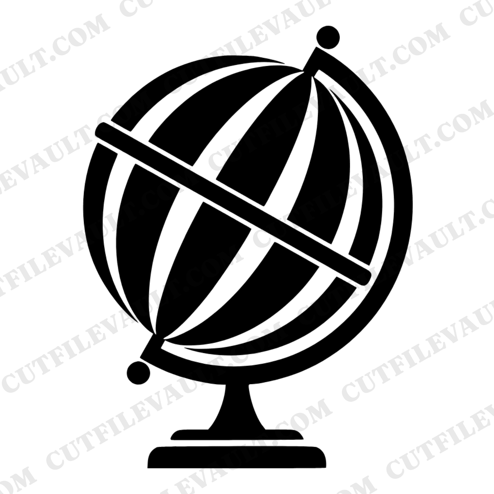 Art Deco Globe SVG PNG, Back to School Desktop Globe Cut File, Vintage Geography Classroom Decor
