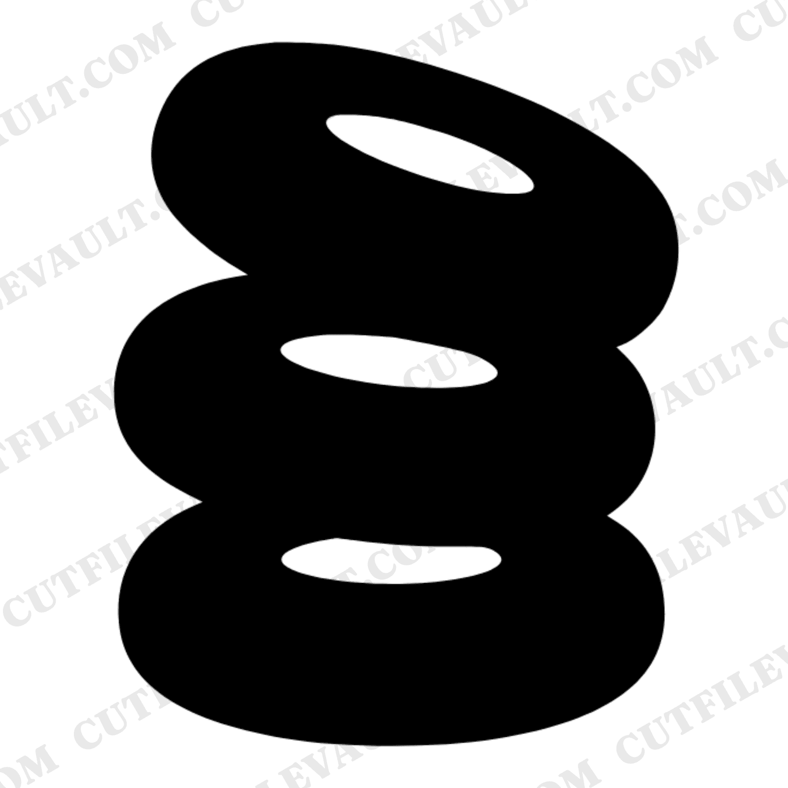 Kawaii Donut Tower Stack SVG PNG, Three Donuts Mid-Century Minimal Cut File for Cricut Silhouette