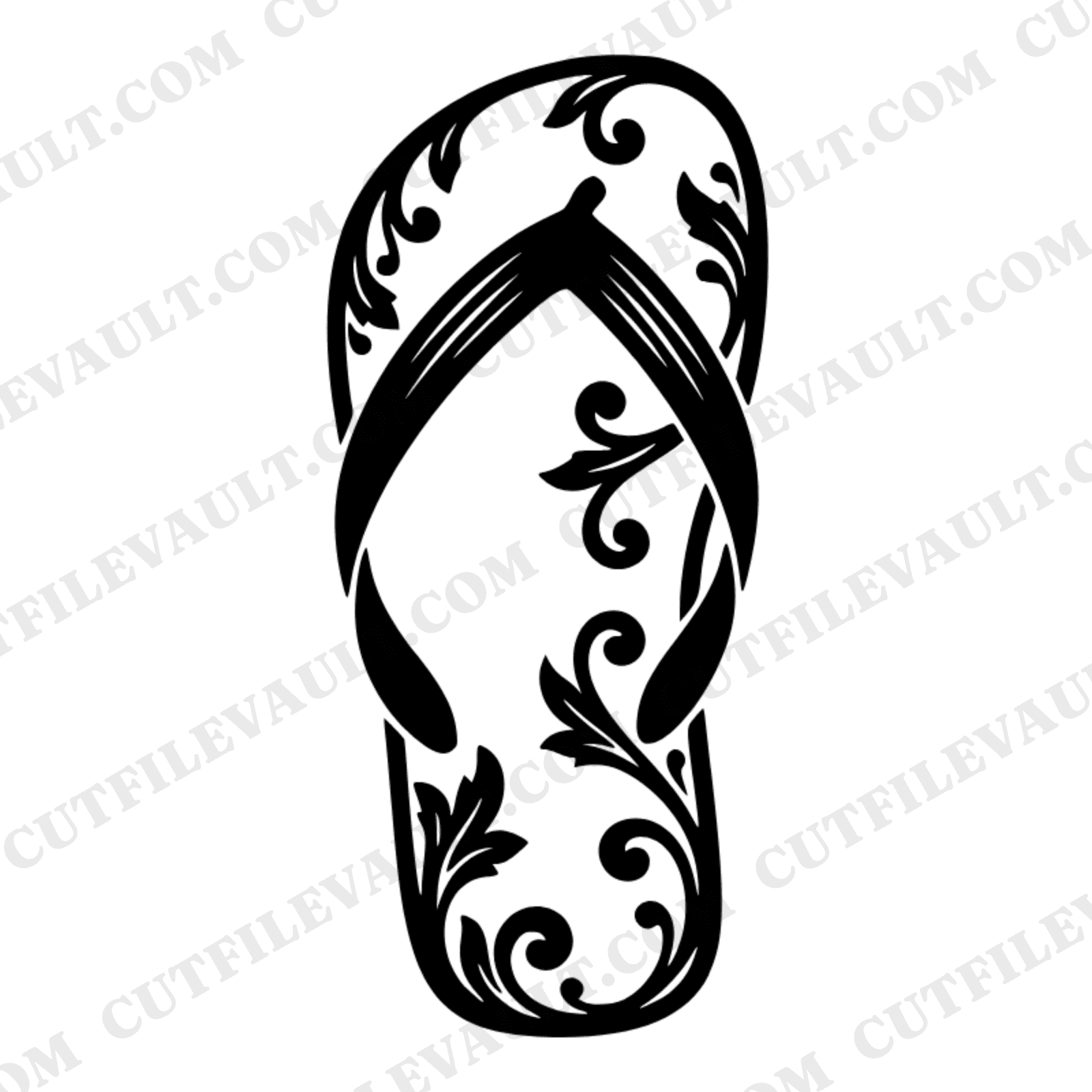 Vintage Botanical Wave Flip Flop SVG PNG Memorial Day Summer Beach Sandal Cut File Design