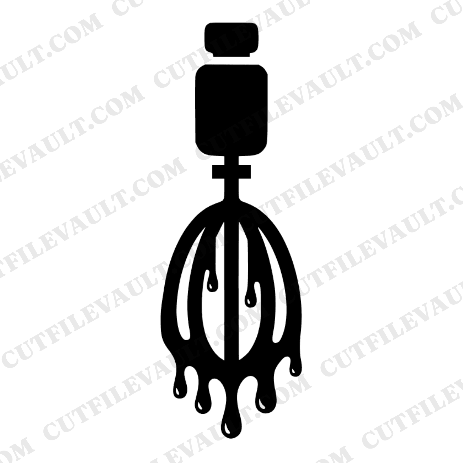 Retro Hand Mixer SVG PNG, 70s Kitchen Beater with Dripping Batter, Groovy Baking Cut File