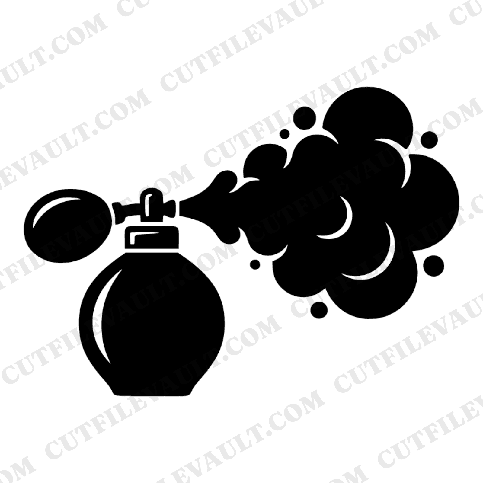 Vintage Perfume Atomizer SVG PNG Art Nouveau Mist Cut File for Mother's Day Crafts