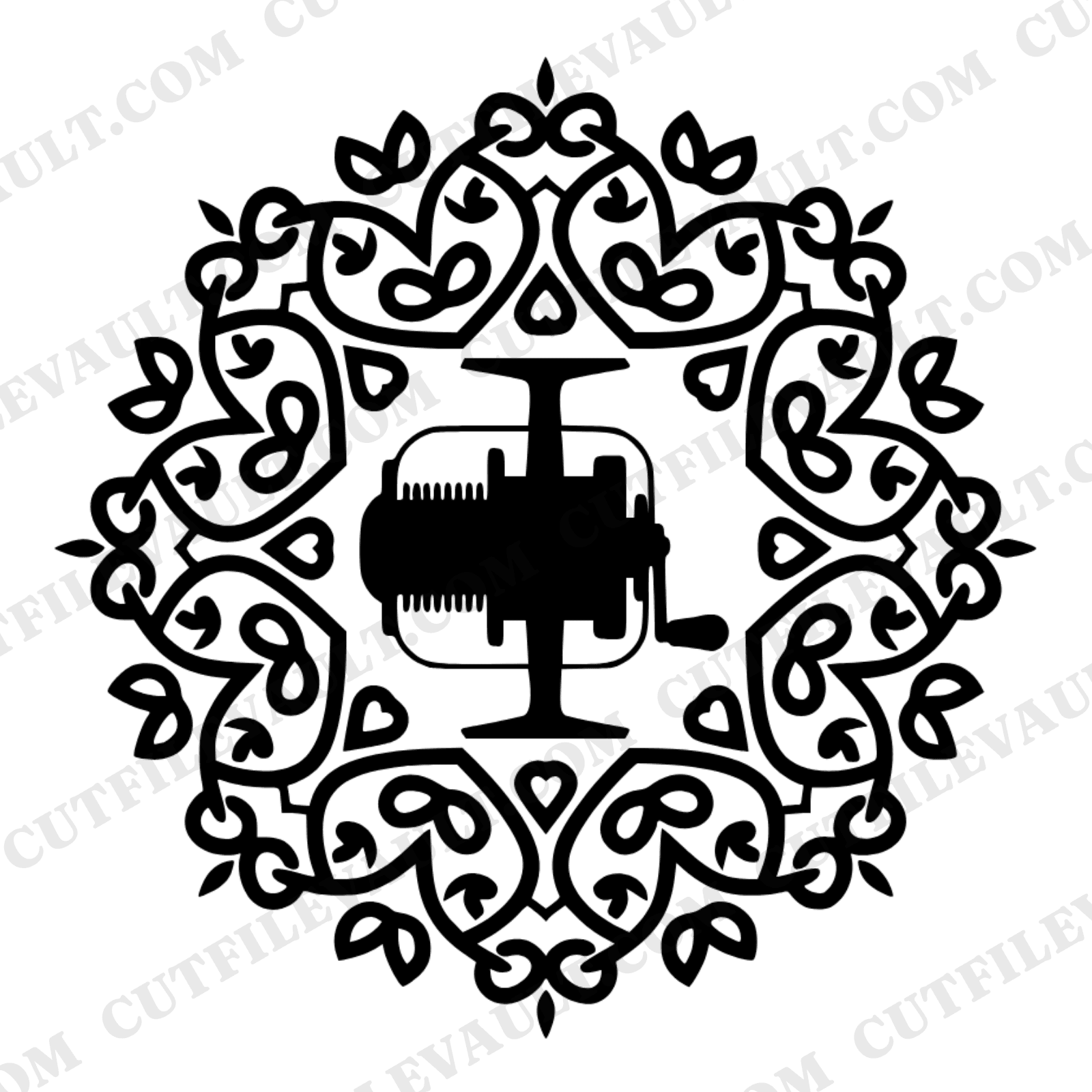 Vintage Fishing Reel Mandala SVG PNG Father's Day Cut File Angler Dad Gift Design