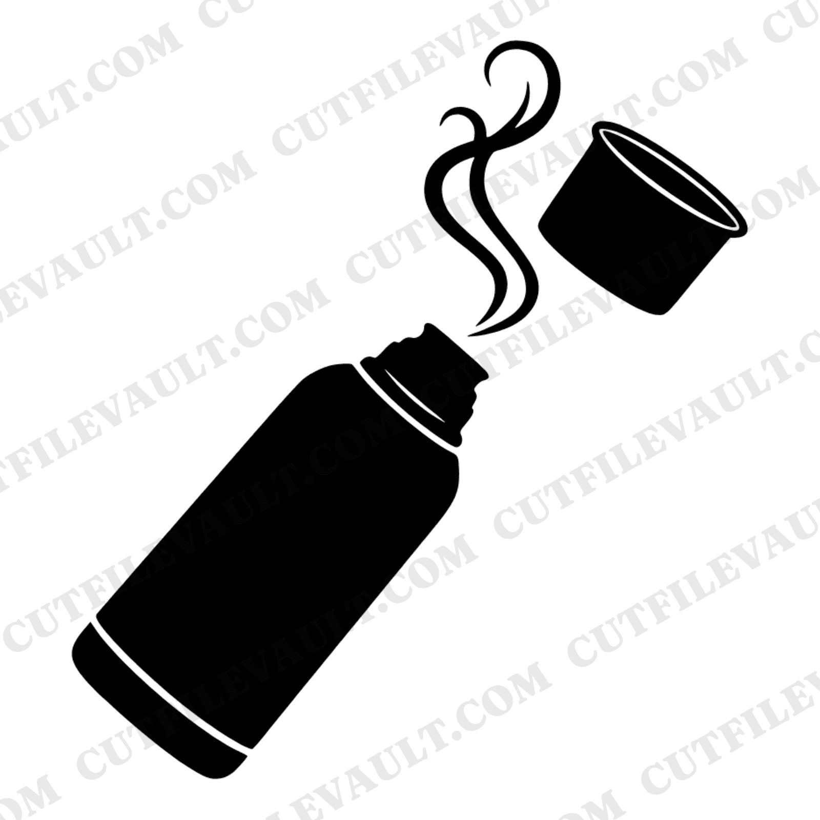 Retro Thermos SVG PNG, Vintage 1950s Lunchbox Thermos with Steam, Back to School Cut File