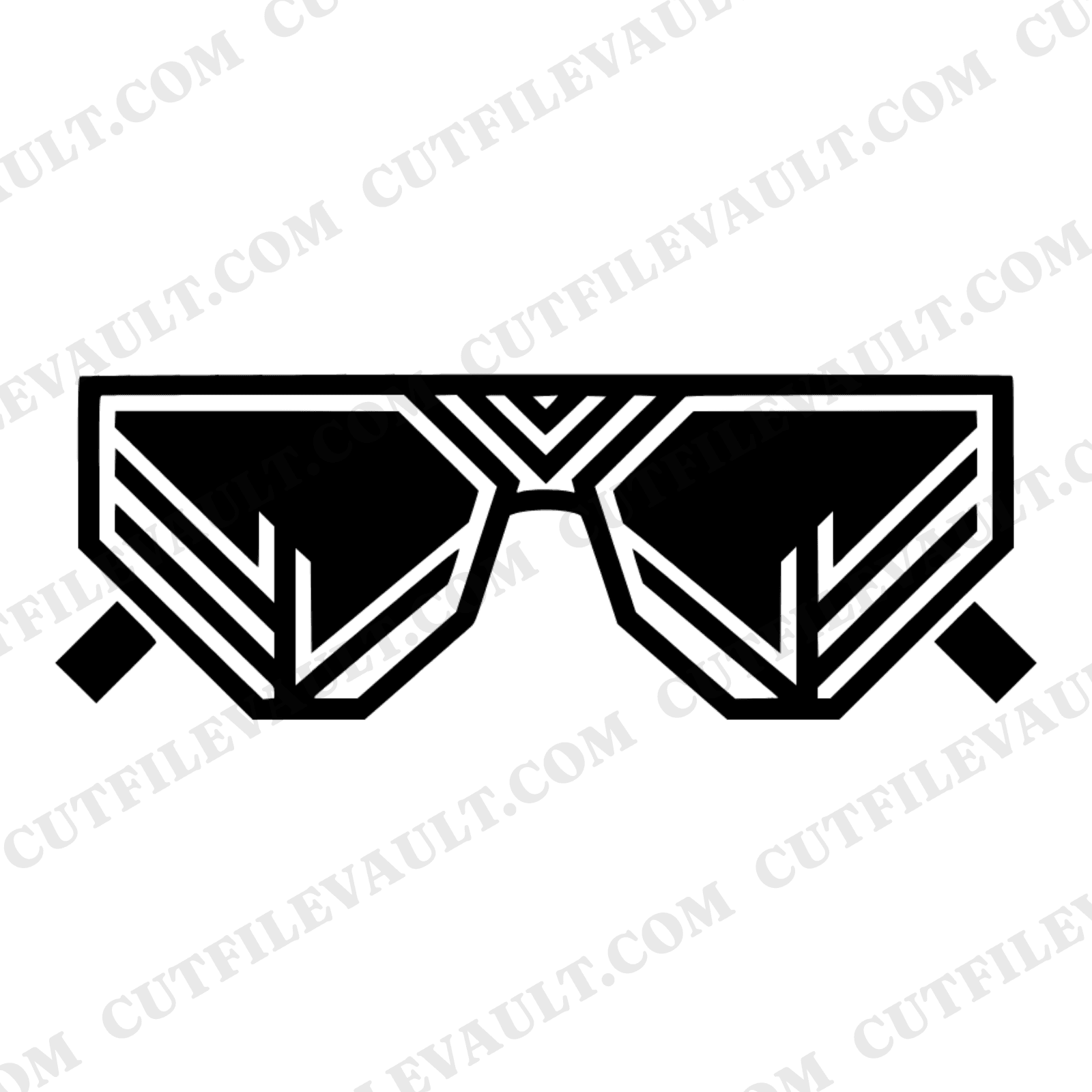 Summer Solstice Sunglasses SVG PNG Art Deco Geometric Retro Vintage Cut File Craft Design