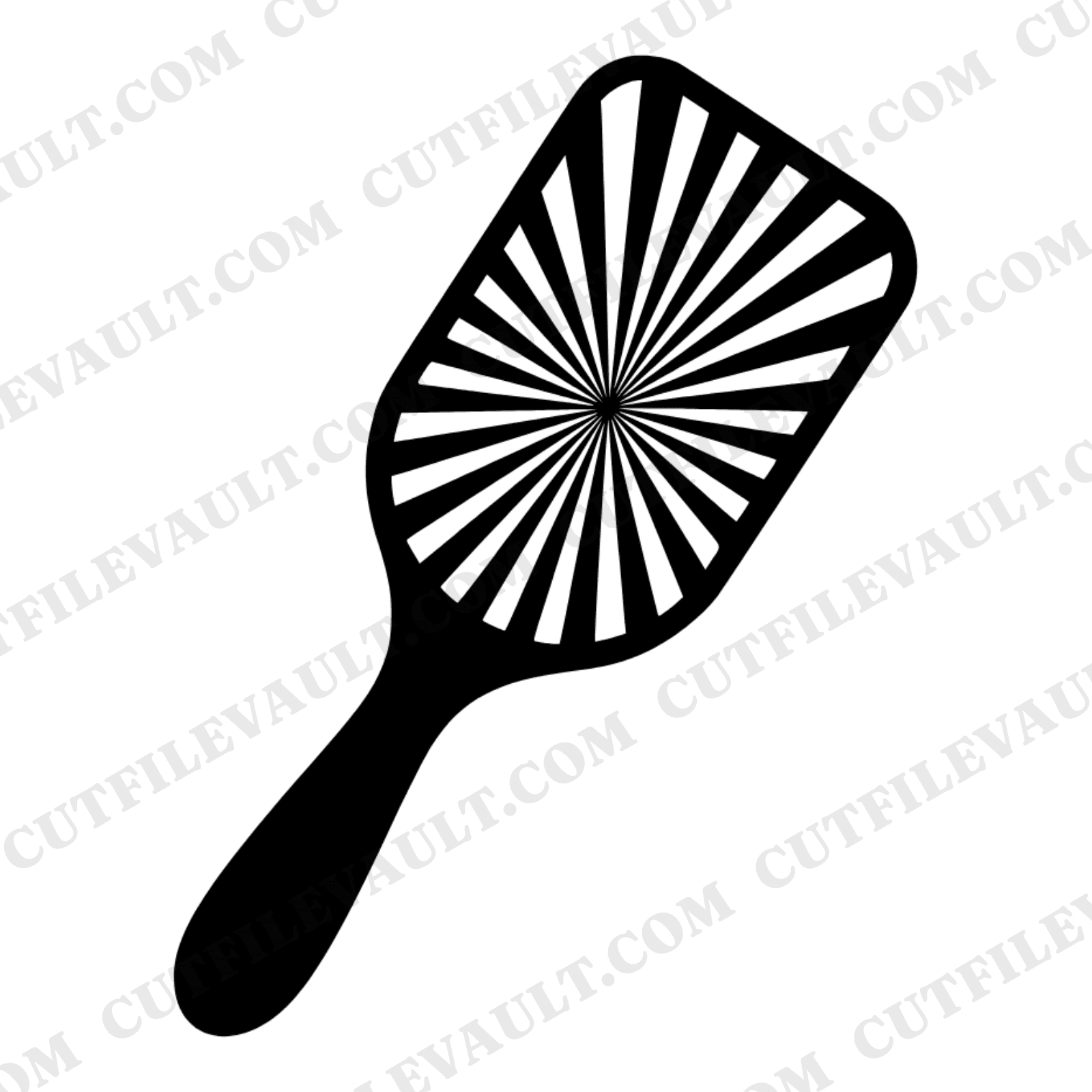 Vintage Hairbrush Art Deco Sunburst SVG PNG, Retro Beauty Tool Cut File, Mother's Day Design