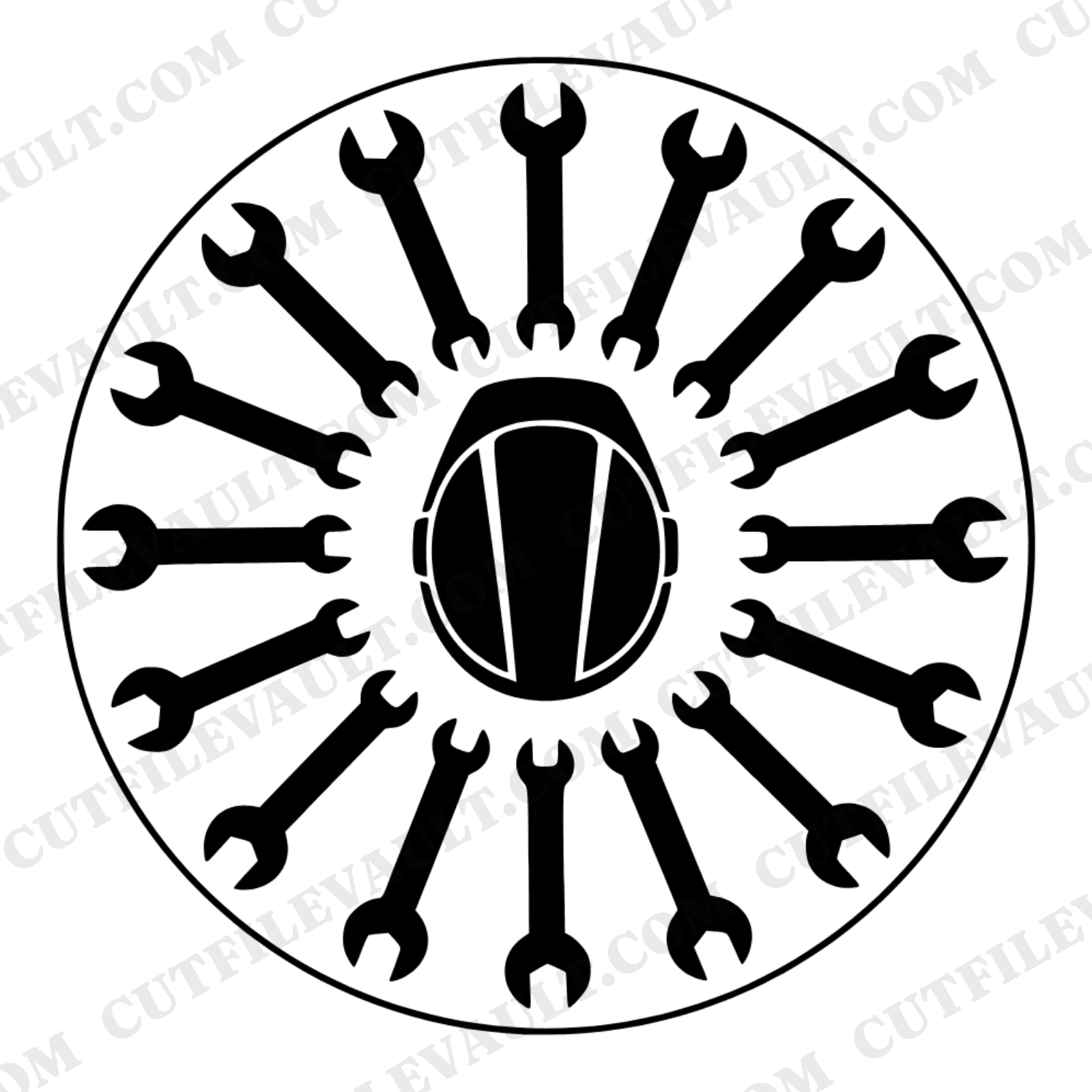 Third Shift Mandala Hard Hat SVG PNG, Workers Day Cut File, Wrench Clock Design, Labor Tribute