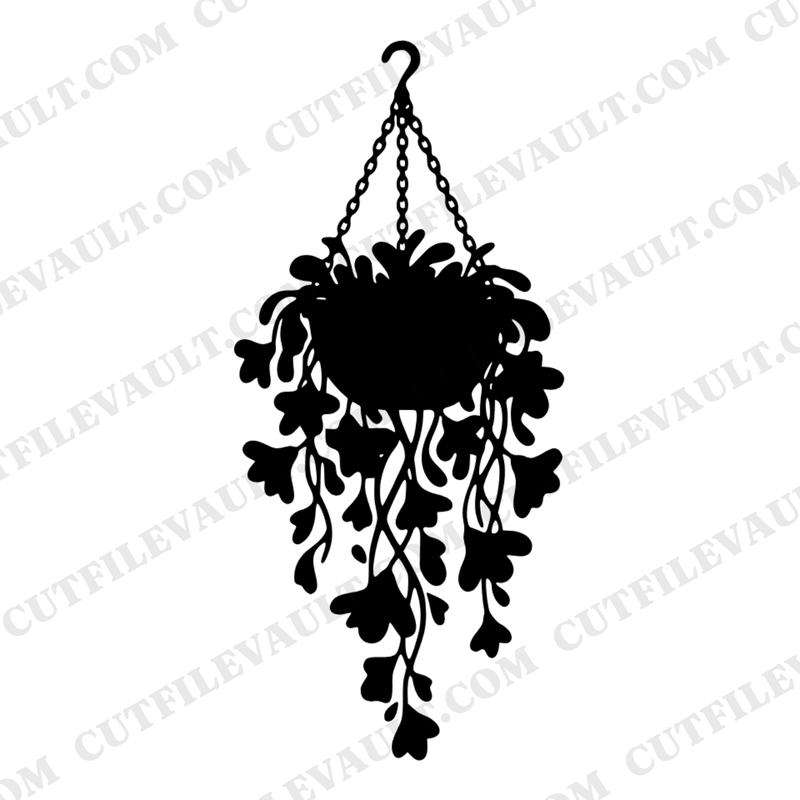 Cascading Bloom Basket SVG PNG Summer Solstice Garden Hanging Basket Cut File Fluid Abstract Floral