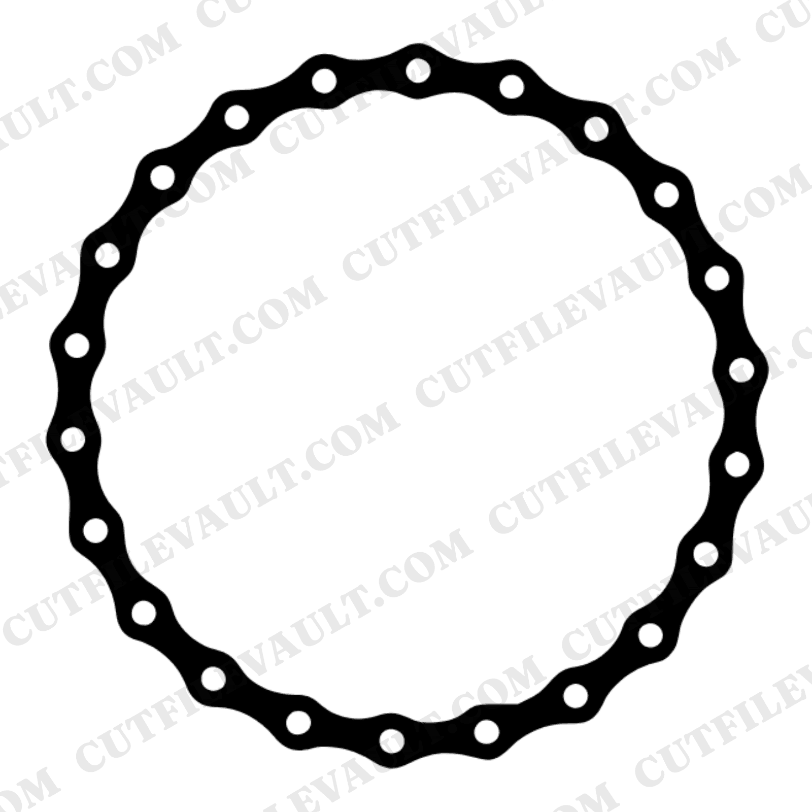 Bicycle Chain Wreath SVG PNG, Mid Century Bike Chain Circle Cut File, Cycling Decor Digital Download