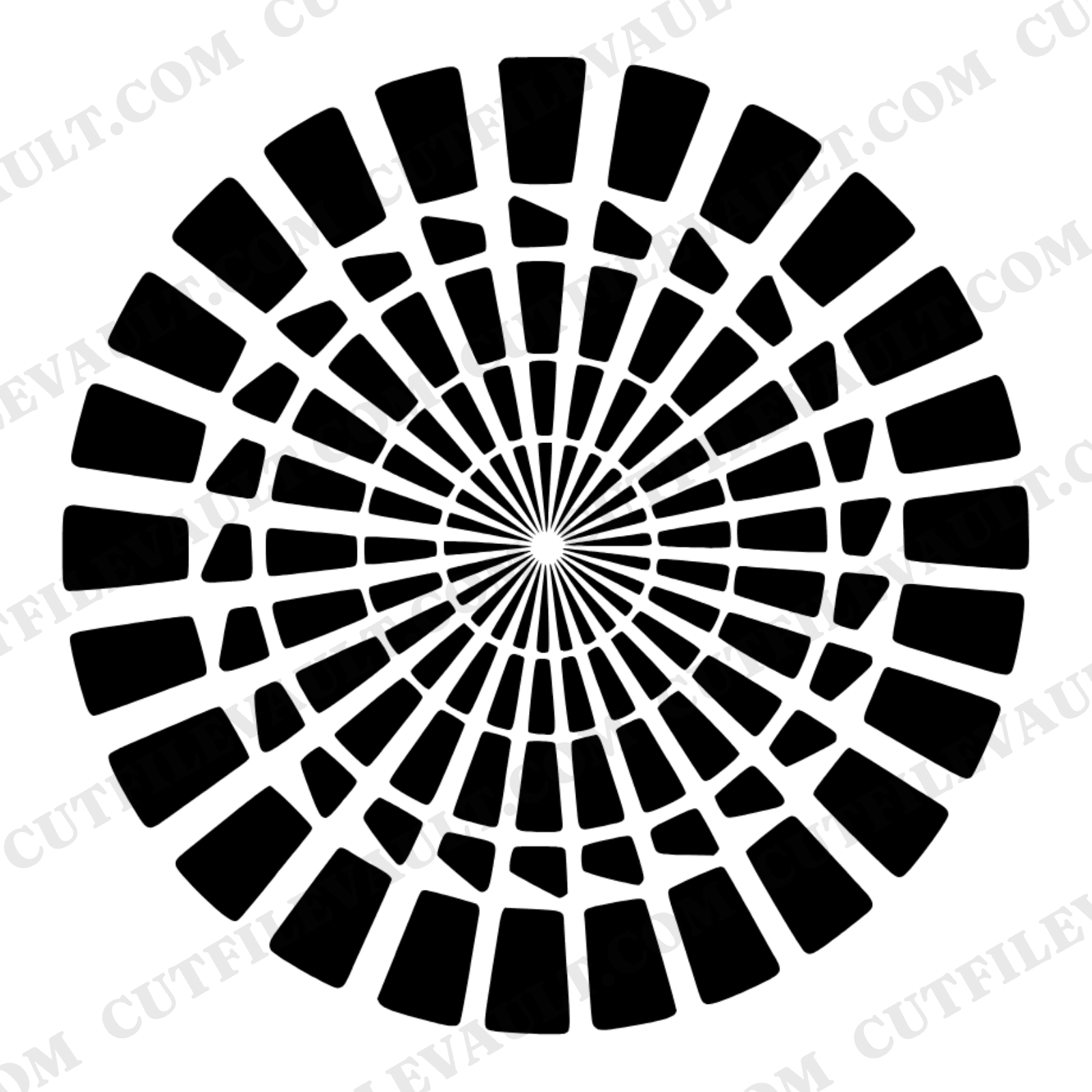 Hypnotic Candy Corn Spiral SVG PNG, Mid-Century Halloween Swirl Cut File, Retro Geometric Design