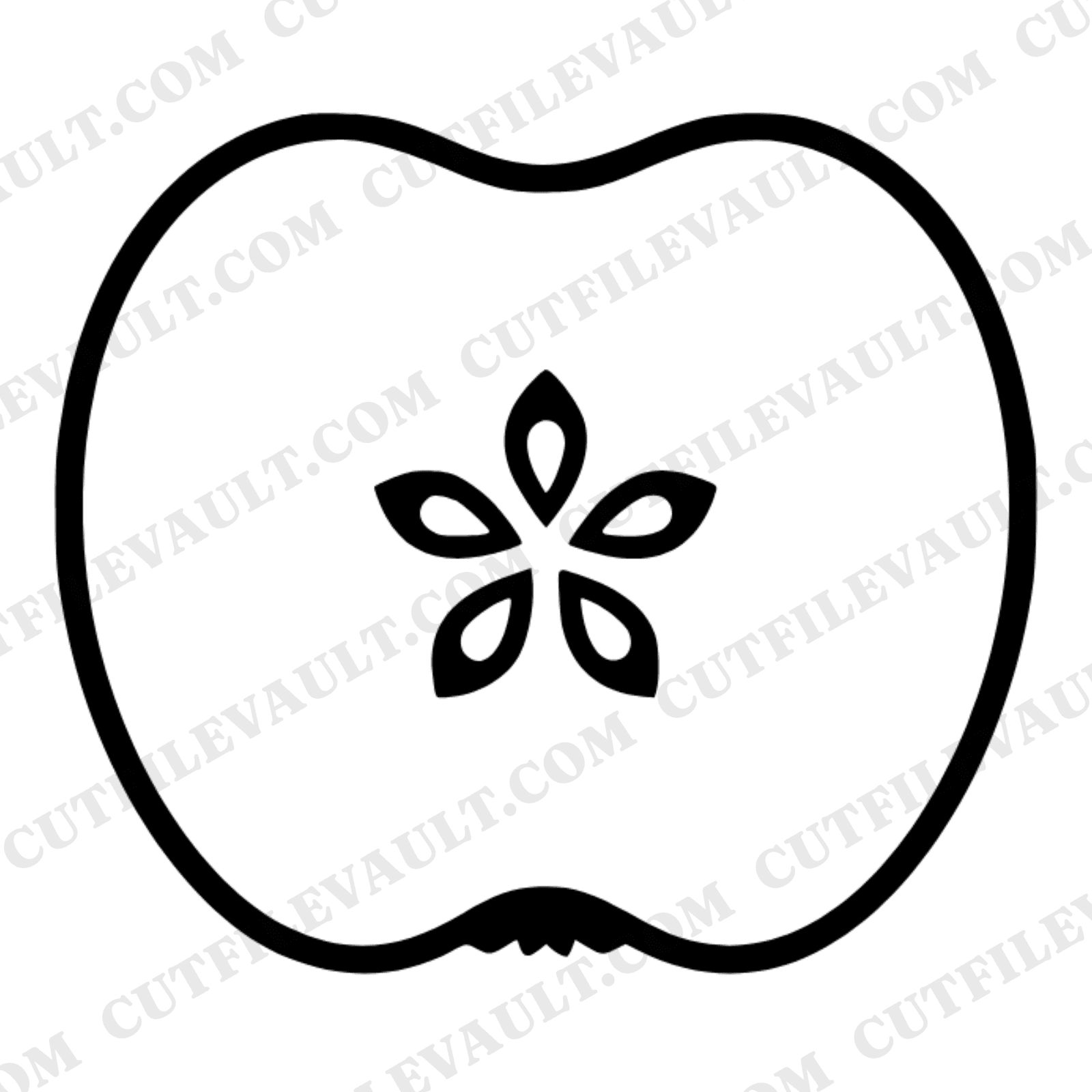 Apple Star Cross Section SVG PNG, Back to School Teacher Apple Cut File, Scandinavian Line Art