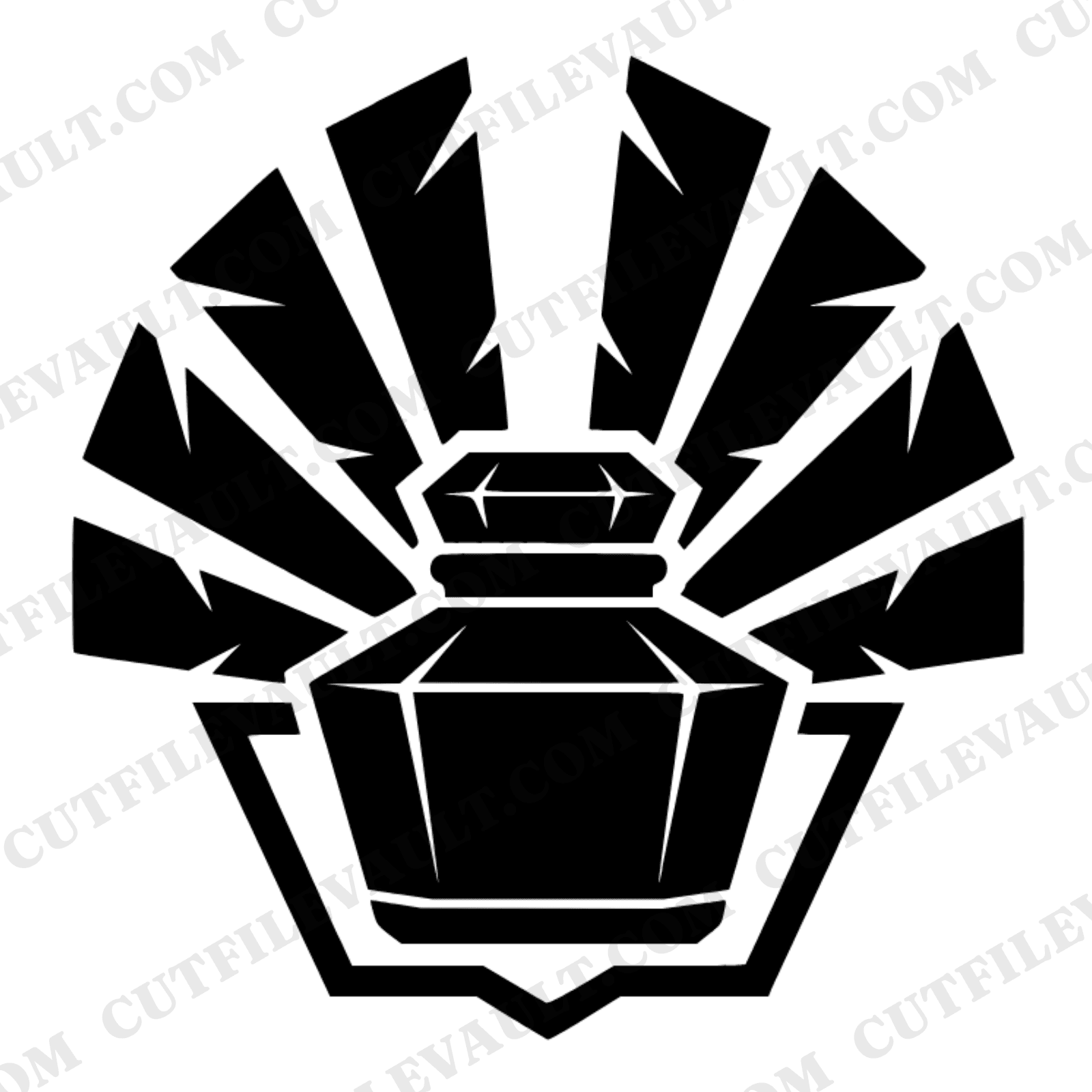 Art Deco Inkwell SVG PNG, Academic Crest with Quills, Teacher Appreciation Gift, Back to School Decor