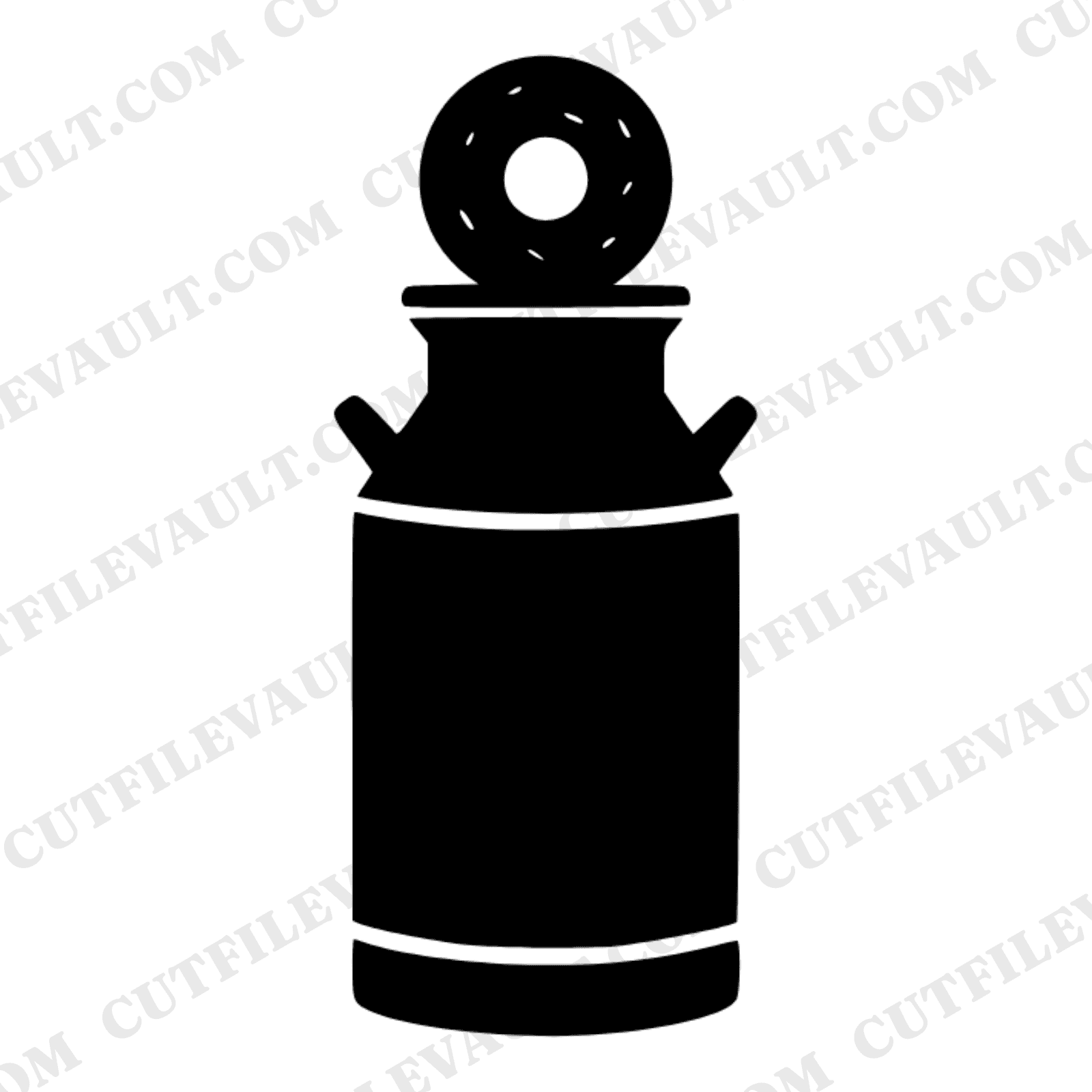 Vintage Milk Can with Donut Topper SVG PNG, National Donut Day Cut File, Farmhouse Bakery Design