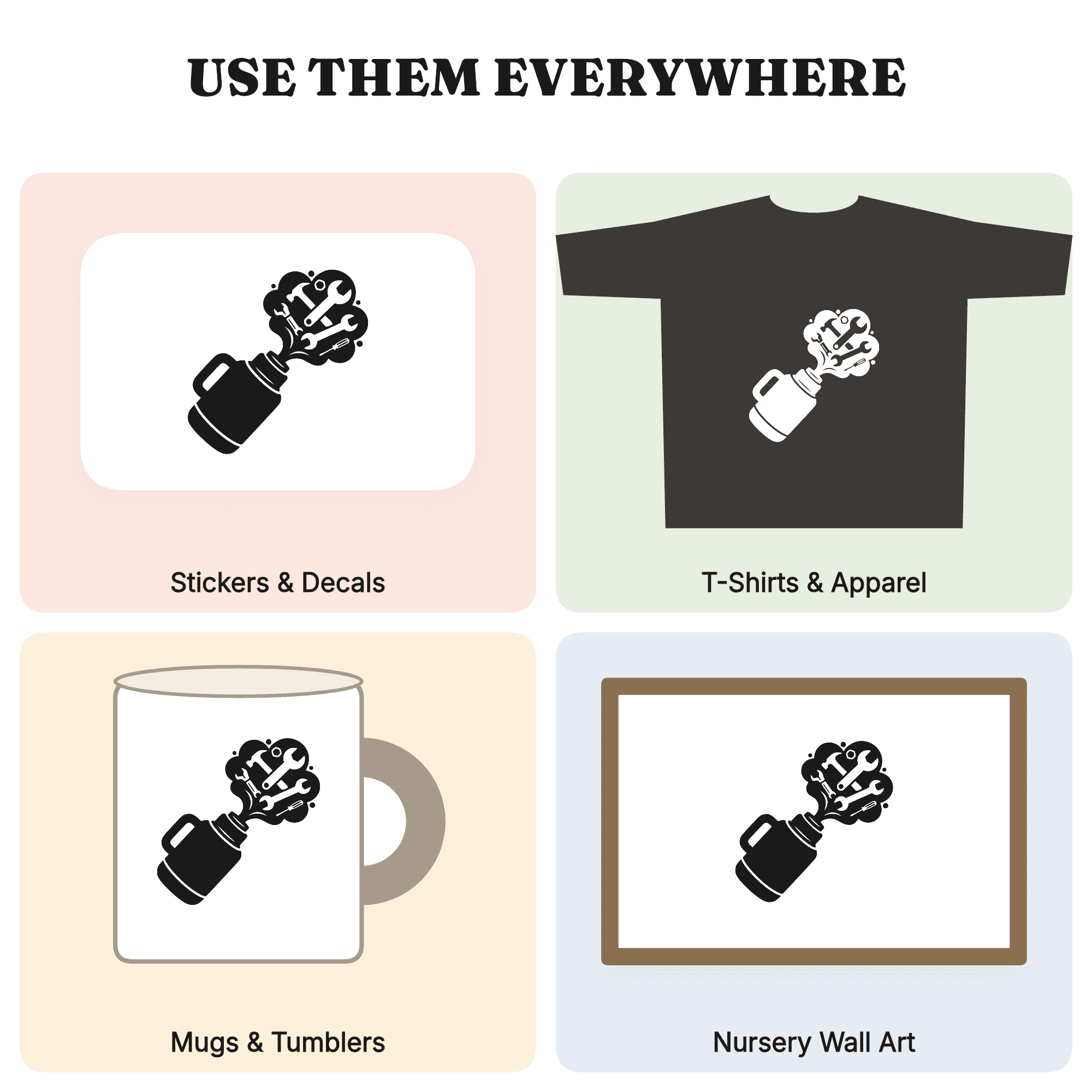Retro Thermos SVG PNG, Father's Day Tool Steam Design, Vintage 70s Dad Cut File, Handy Dad Gift — view 3