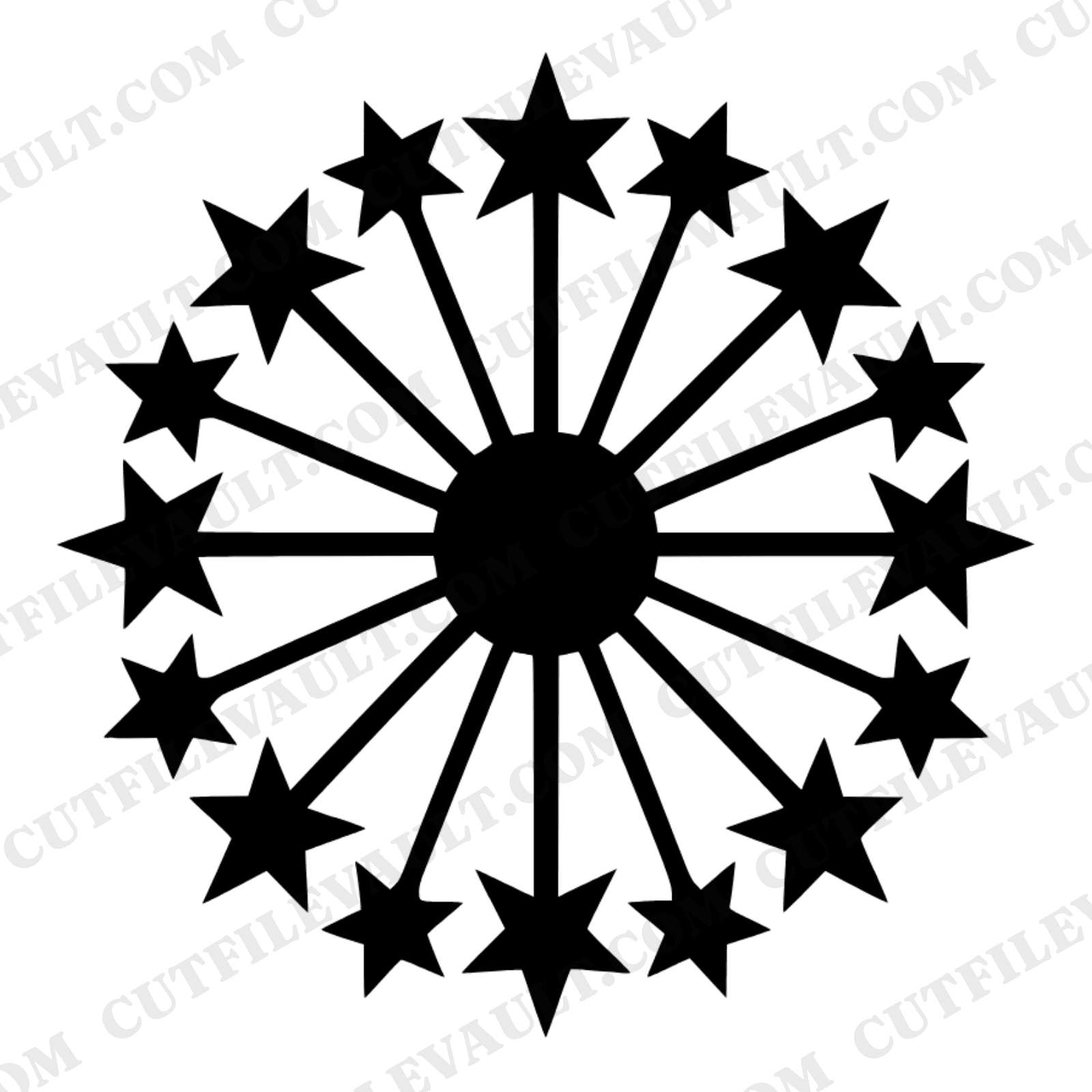 Fourth of July Sparkler Mandala SVG PNG, Patriotic Clock Burst Design, Independence Day Cut File