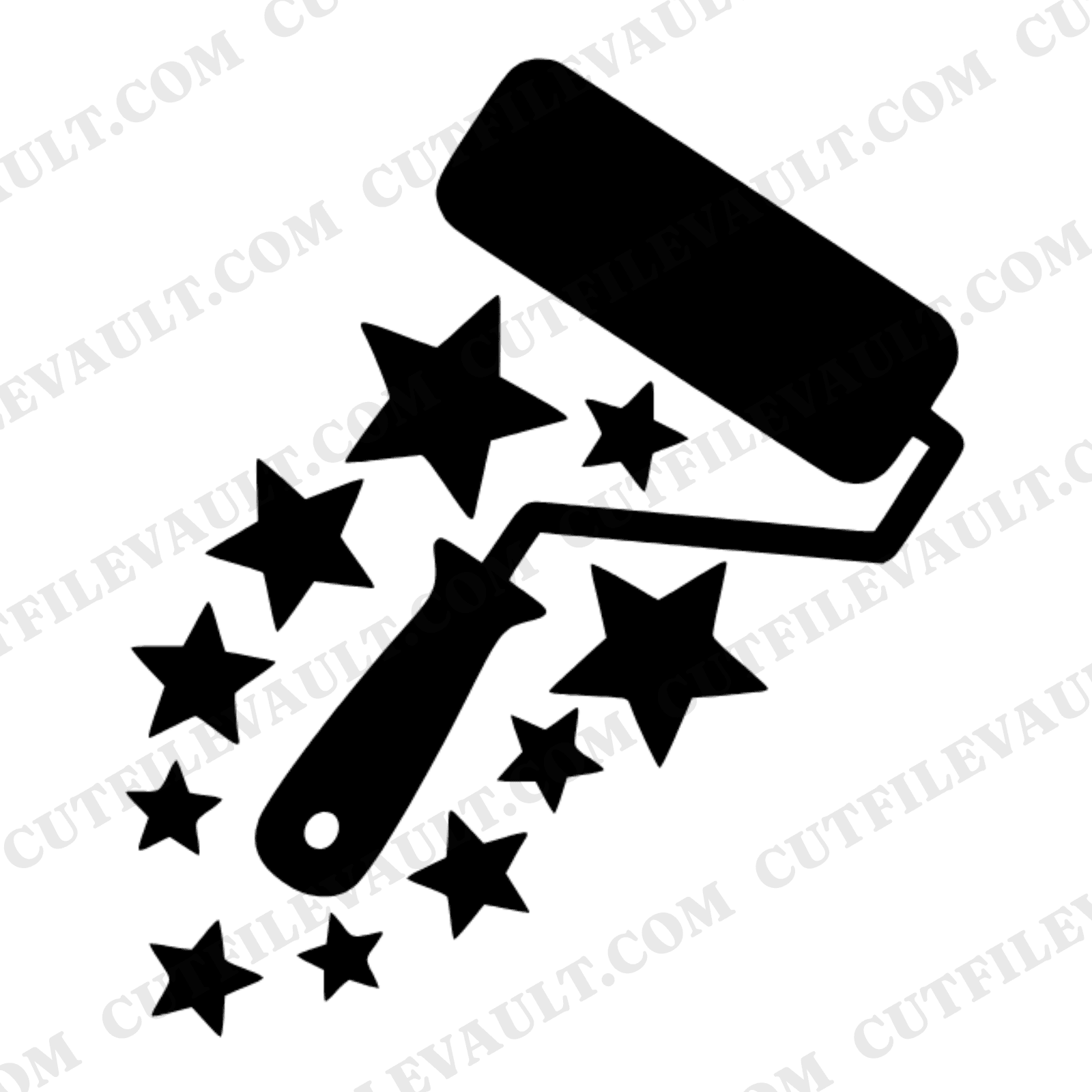 Labor Day Paint Roller SVG PNG, Vintage Star Trail Design, Craftsmanship Cut File for Cricut