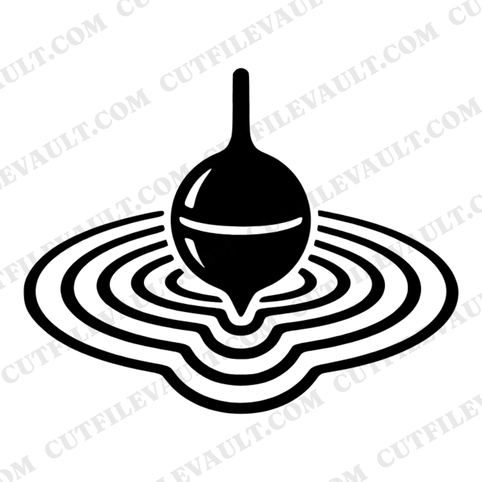 Fishing Bobber SVG PNG Father's Day Ripples Water Minimalist Cut File Silhouette Design