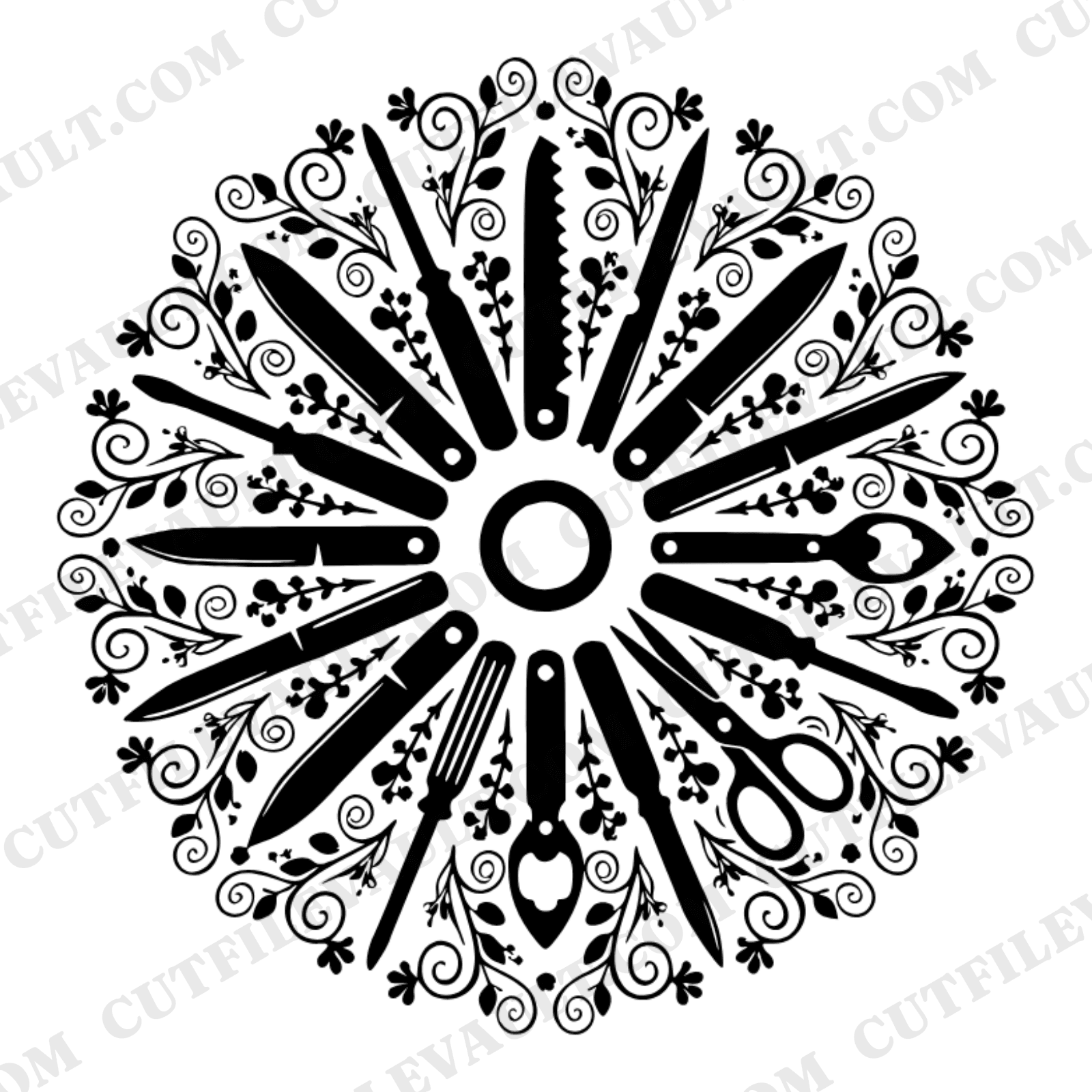 Fathers Day Multitool SVG PNG, Vintage Pocket Knife Radial Badge Emblem, Handy Dad Gift Cut File