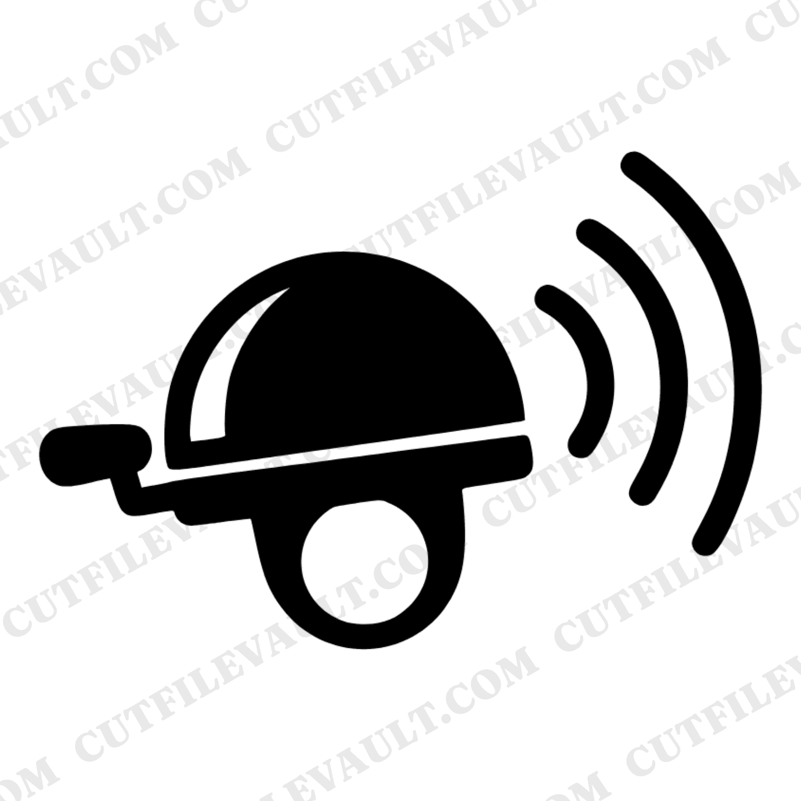 Vintage Bicycle Bell SVG PNG, Sound Wave Rings Cut File, Bike Month Design, Brutalist Cycling Art