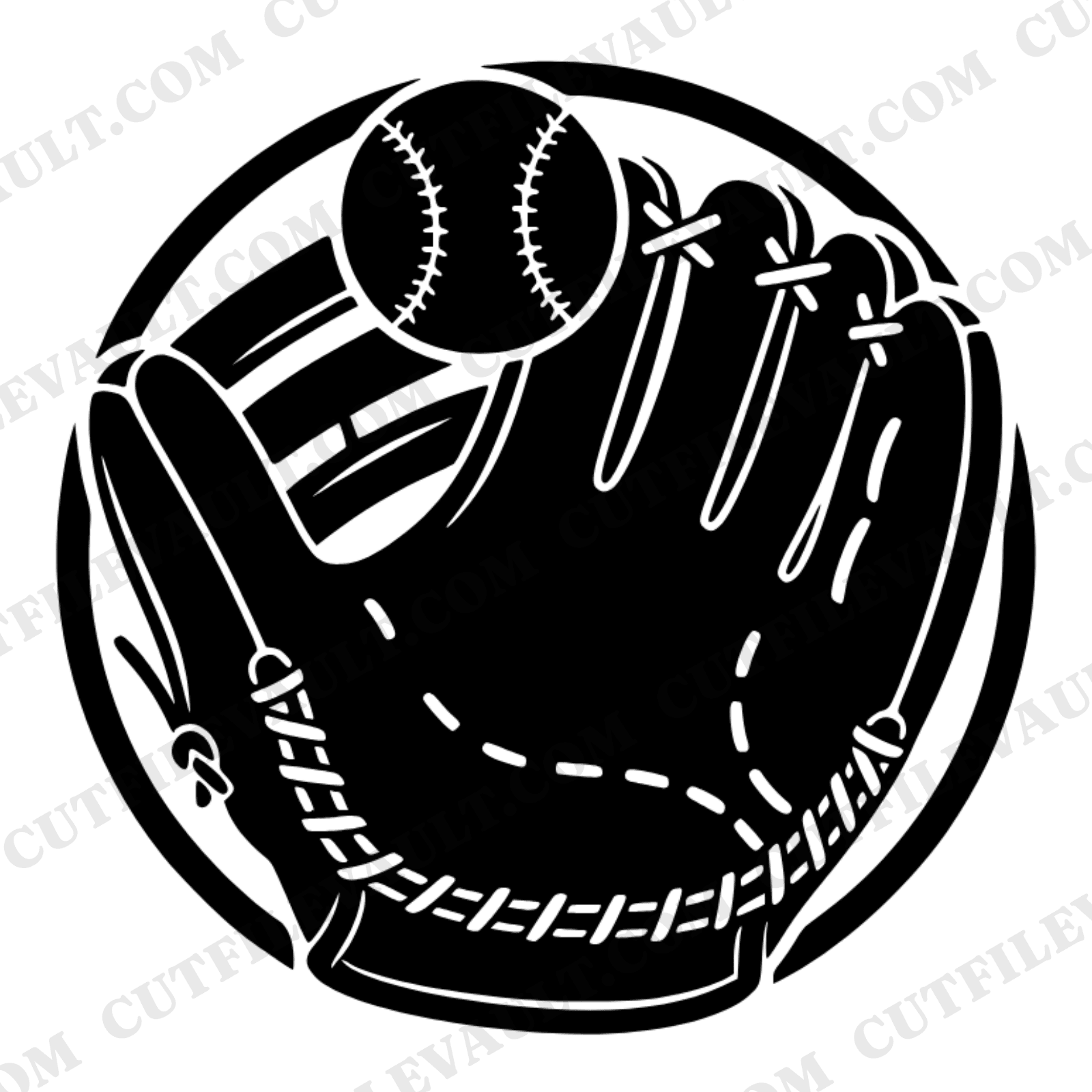 Vintage Catcher's Mitt Baseball SVG PNG Retro 70s Sports Cut File Father's Day Design