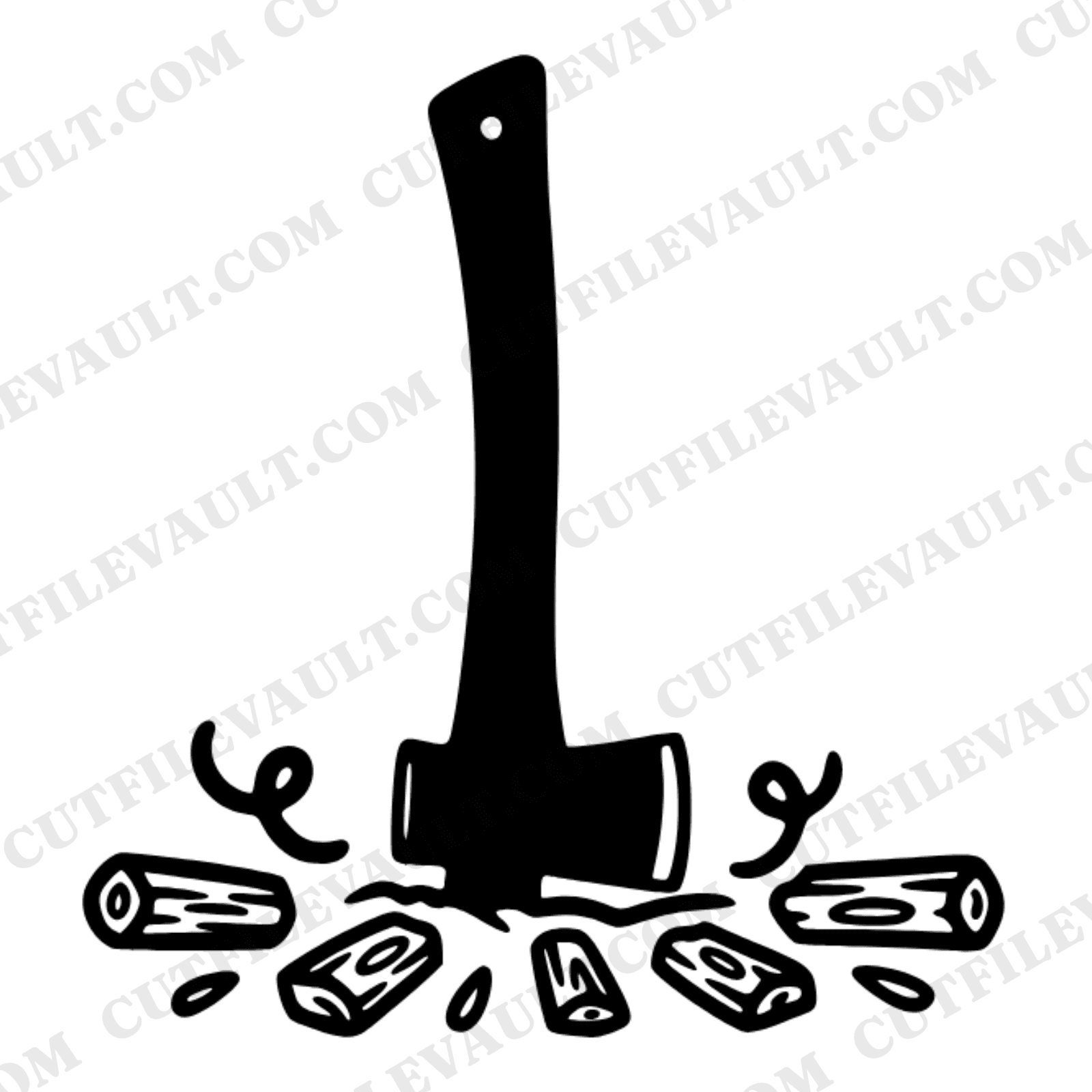 Camping Hatchet SVG PNG Father's Day Cut File Cottagecore Wood Chips Axe Outdoors Rustic Design