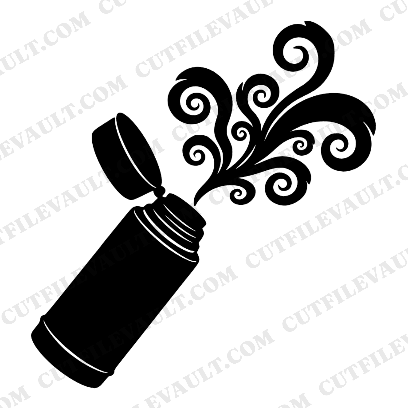 Vintage Thermos SVG PNG, Whimsical Coffee Steam Ribbons Cut File, Cottagecore Labor Day Design