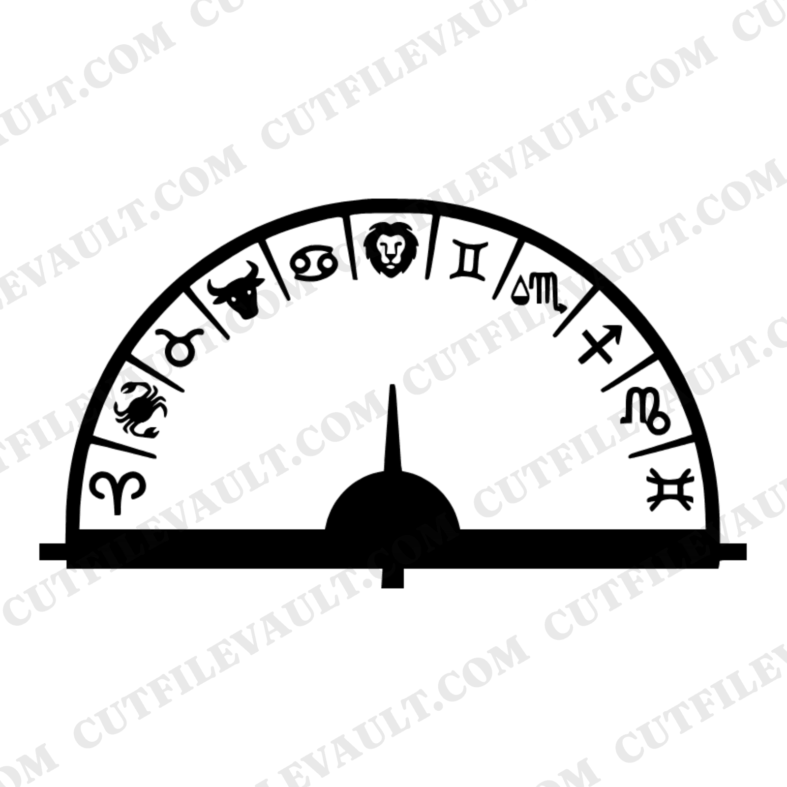 Celestial Protractor SVG PNG, Zodiac Constellation Geometry Tool Cut File, Astronomy Student Design