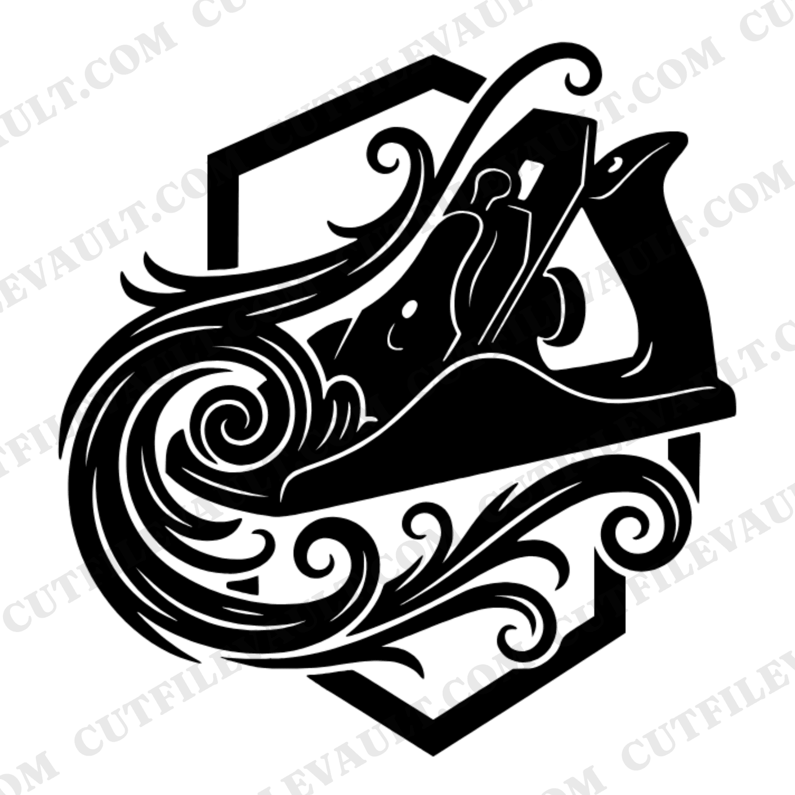 Vintage Hand Plane SVG PNG, Wood Shavings Silhouette, Woodworking Tool Cut File, Father's Day SVG