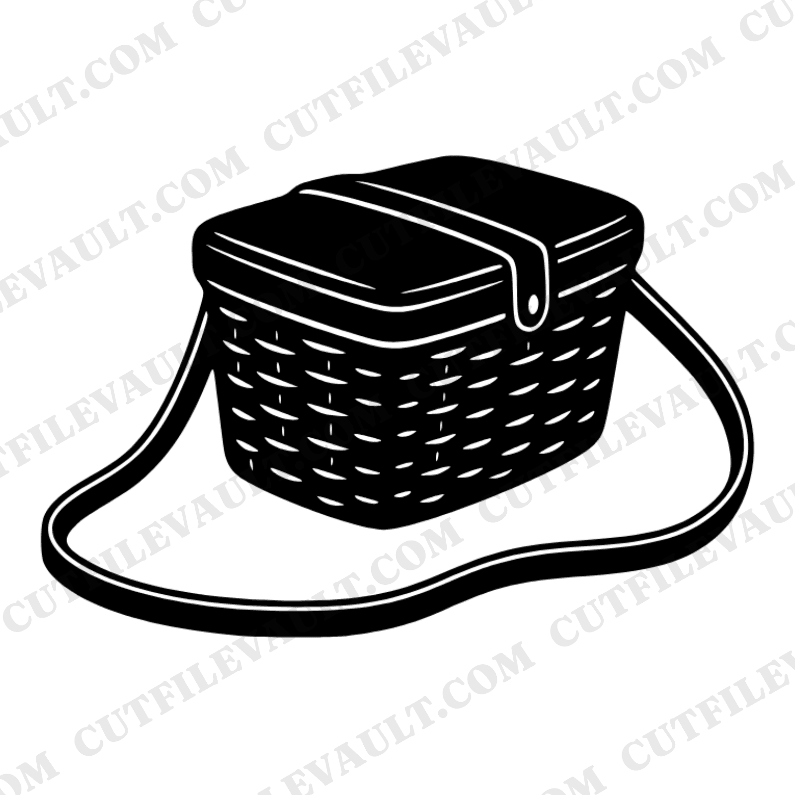 Vintage Fishing Creel Basket SVG PNG, Father's Day Cut File, Fisherman Dad Gift, Retro Wicker Basket