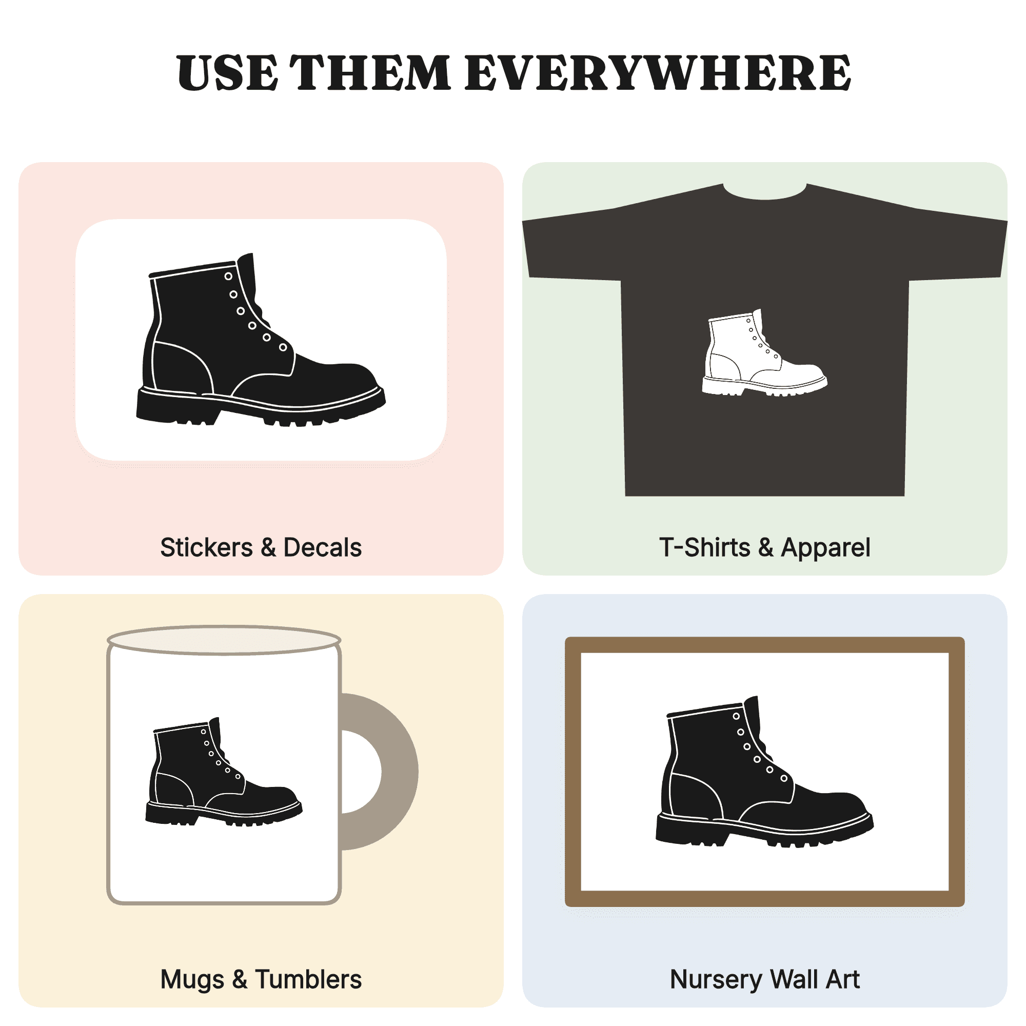 Labor Day Work Boot SVG PNG Silhouette Cut File Blue Collar Worker Vintage Boot Clipart — view 3