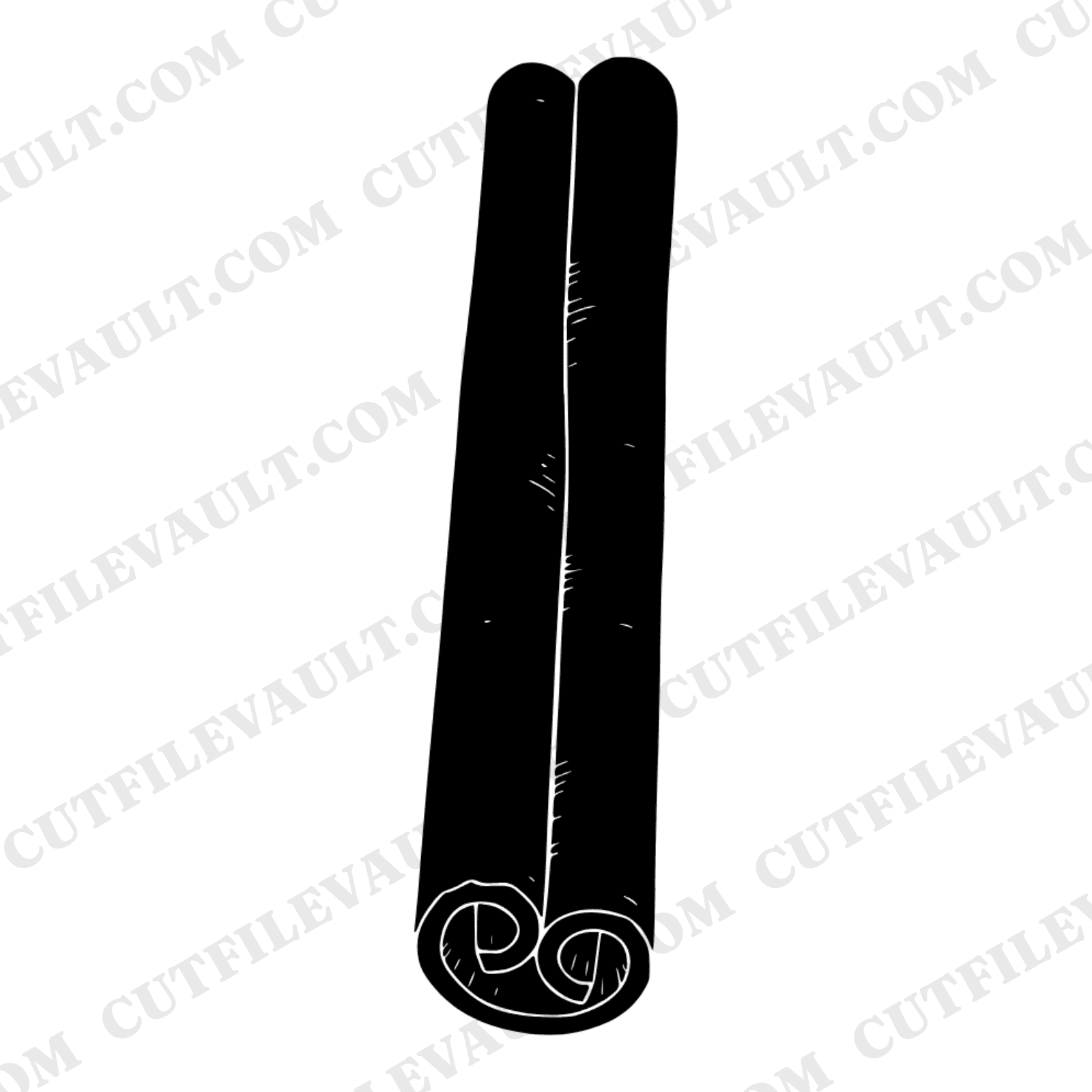 Vintage Cinnamon Quill Botanical SVG PNG Cut File Autumn Spice Silhouette Herbarium Design
