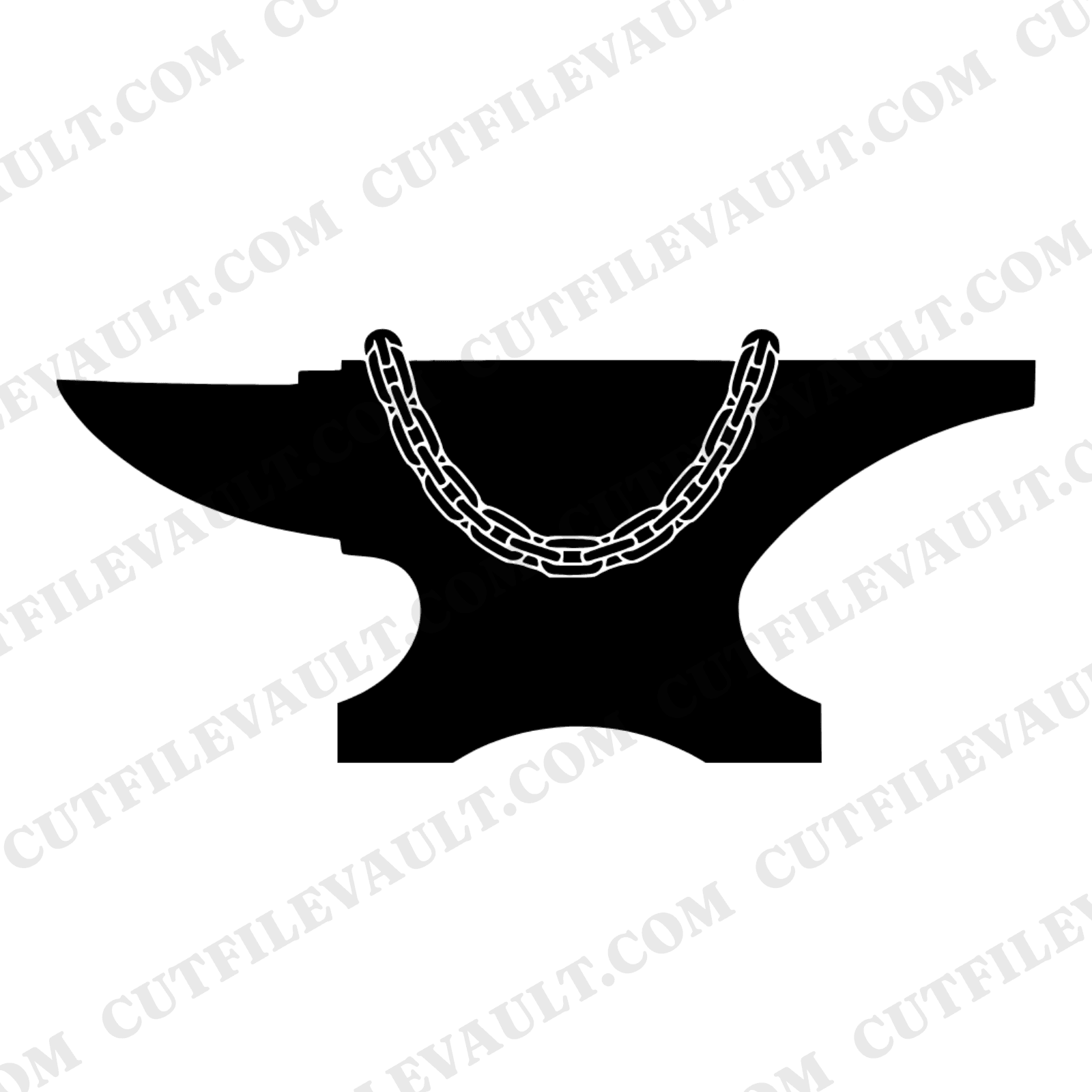 Labor Day Anvil SVG PNG Art Deco Blacksmith Chain Swag Cut File Skilled Trades Craft Design — view 1