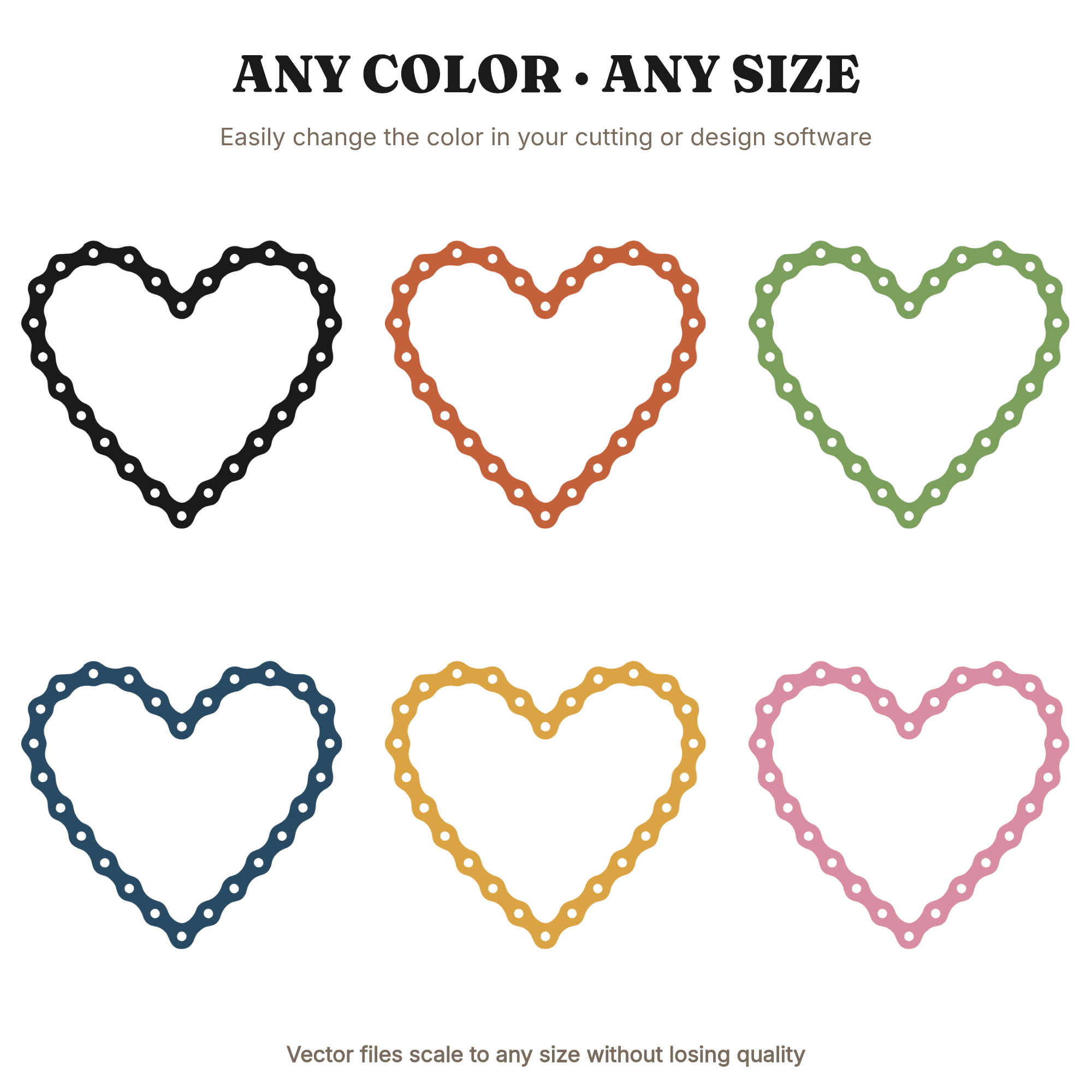 Bicycle Chain Heart SVG PNG, Cycling Love Cut File, Bike Chain Silhouette for Cricut — view 2