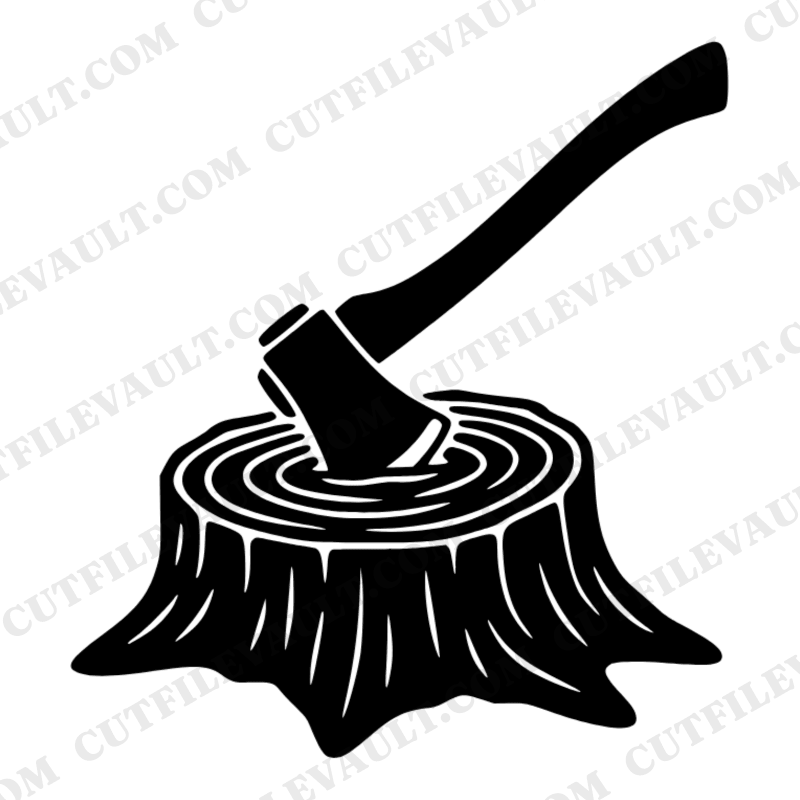 Camping Hatchet Tree Stump SVG PNG Father's Day Outdoorsy Dad Cut File Axe Wood Grain Design