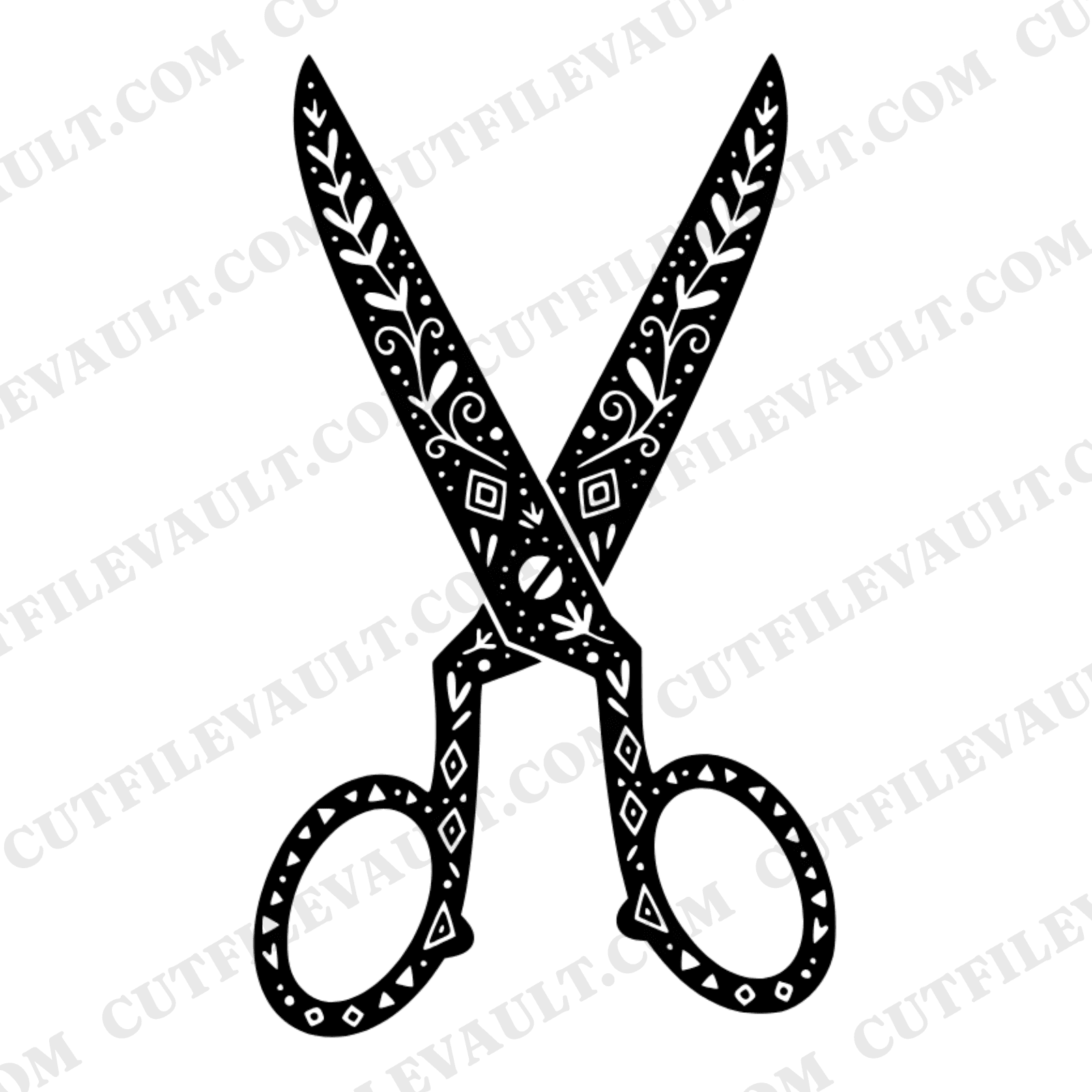 Folk Art Scissors SVG PNG, Back to School Teacher Craft Cut File, Boho Classroom Decor Design