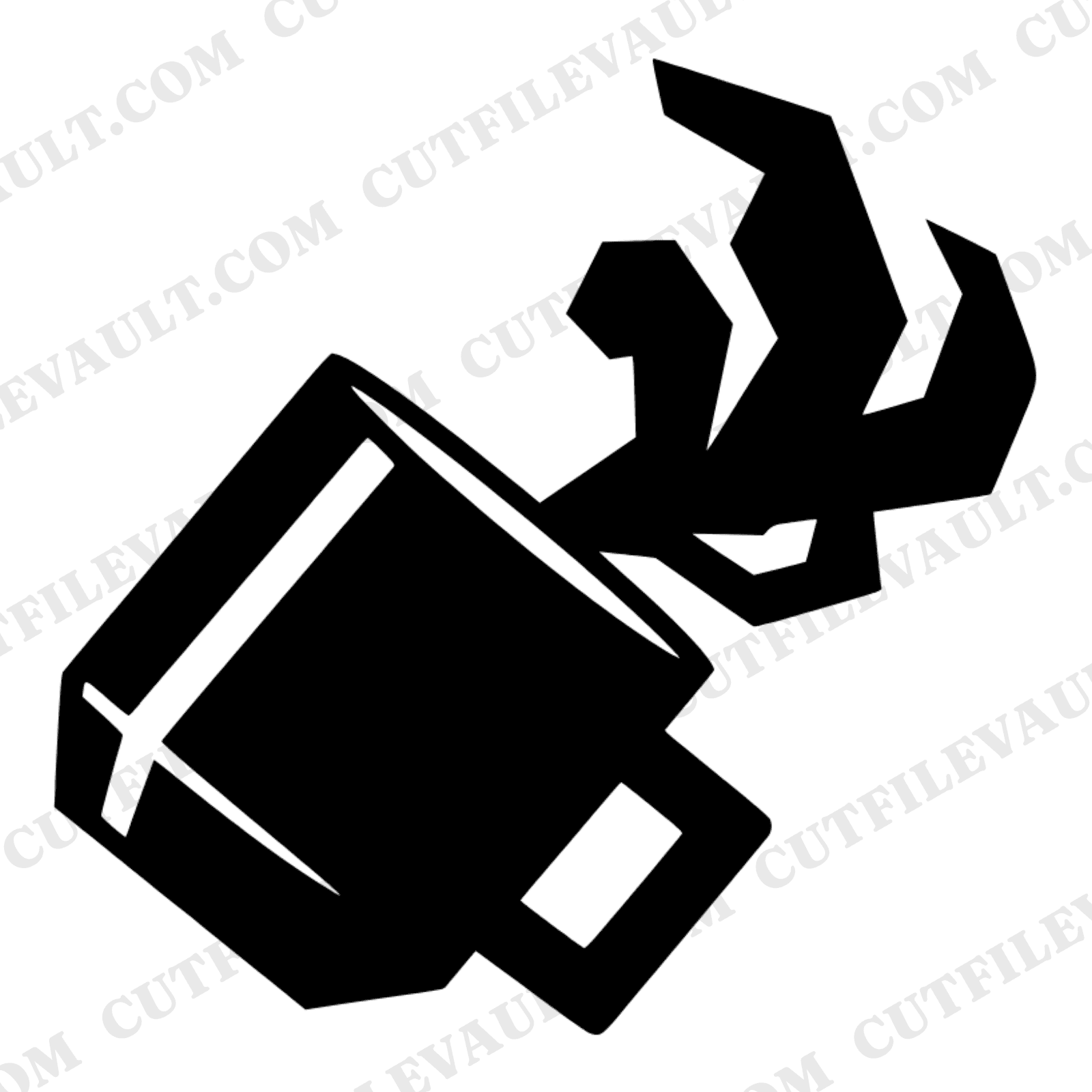 Brutalist Coffee Mug SVG PNG, Tipped Mug with Steam, Modern Breakfast Cut File, National Donut Day — view 1