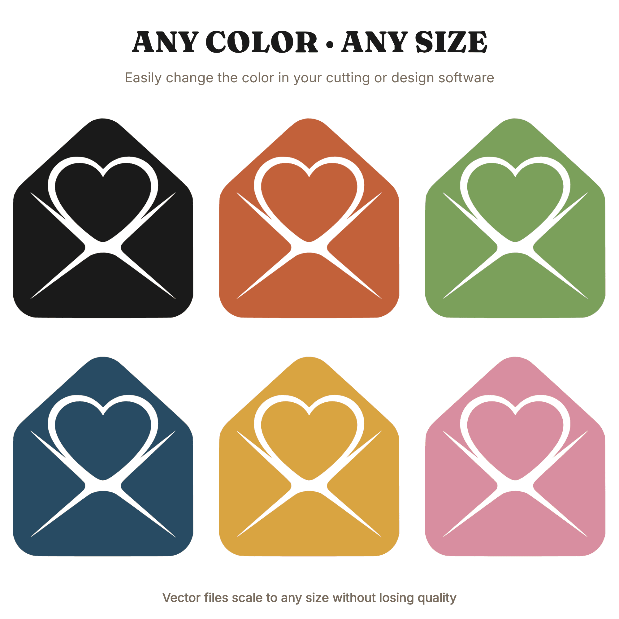 Y2K Bubble Envelope Heart Flap SVG PNG, Open Love Letter Cut File, Wedding Invitation Clipart — view 2