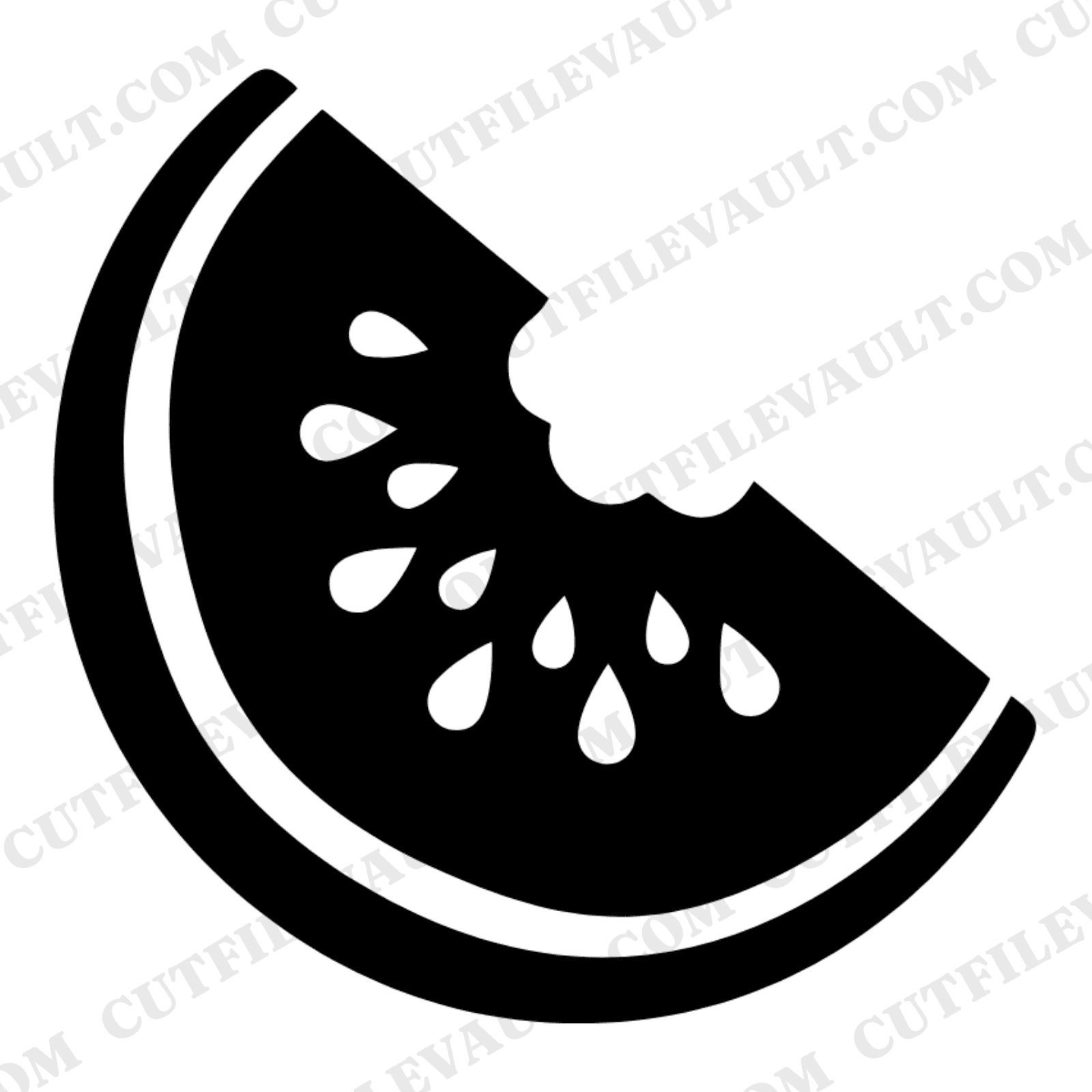 Watermelon Moon SVG PNG, Crescent Watermelon with Bite Mark, Summer Fruit SVG, Art Deco Cut File