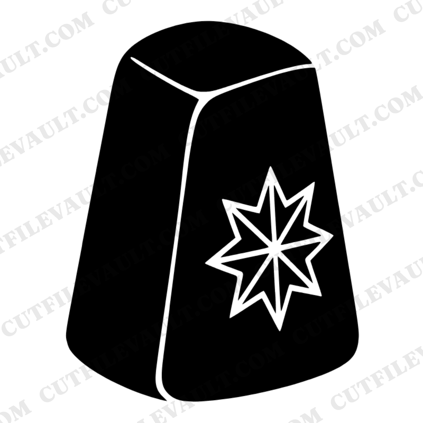 Nordic Star Cheese Wedge SVG PNG, Scandinavian Folk Art Cheese Silhouette, National Cheese Day Cut File — view 1