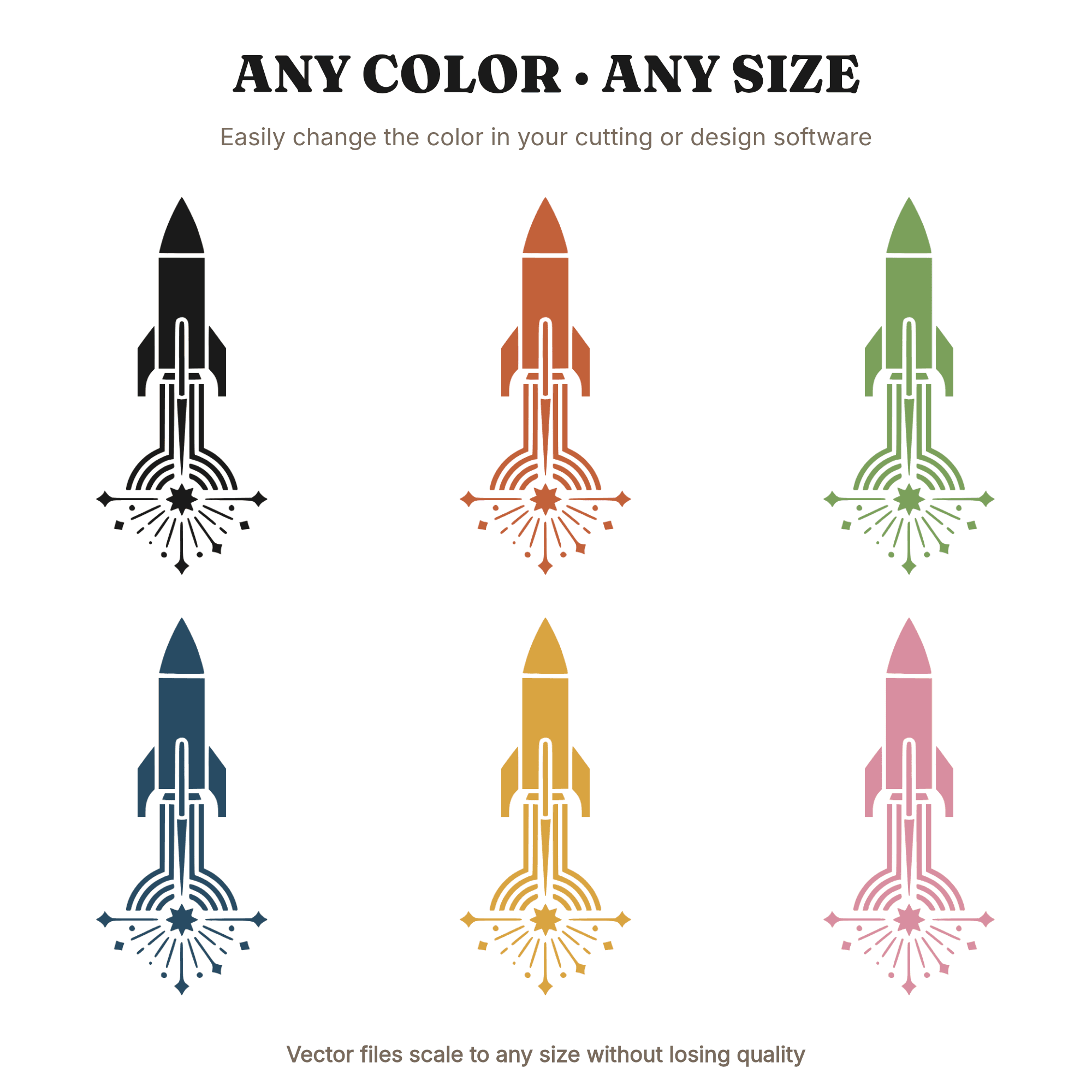Retro Bottle Rocket SVG PNG, Art Deco Firework Cut File, Vintage 4th of July Clipart Design — view 2