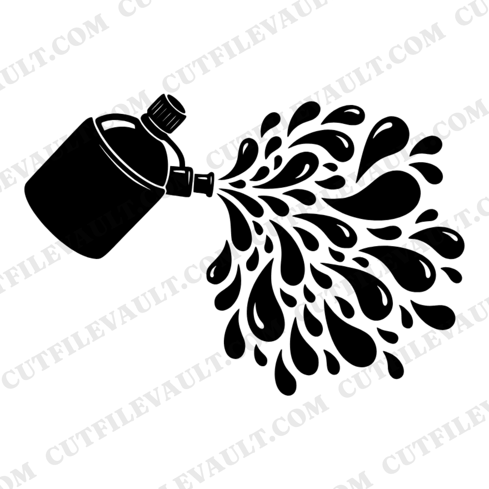 Vintage Military Canteen SVG PNG, Retro Water Splash Cut File, 1970s Groovy Memorial Day Design — view 1