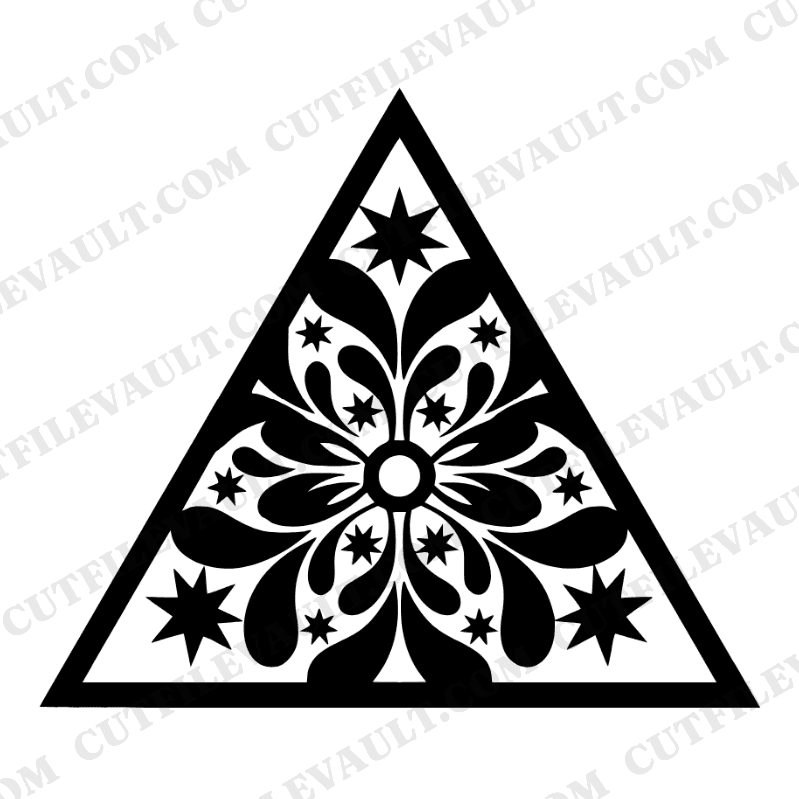 Memorial Day Folded Flag Mandala SVG PNG, Patriotic Folk Art Cut File, Ceremonial Triangle Design — view 1
