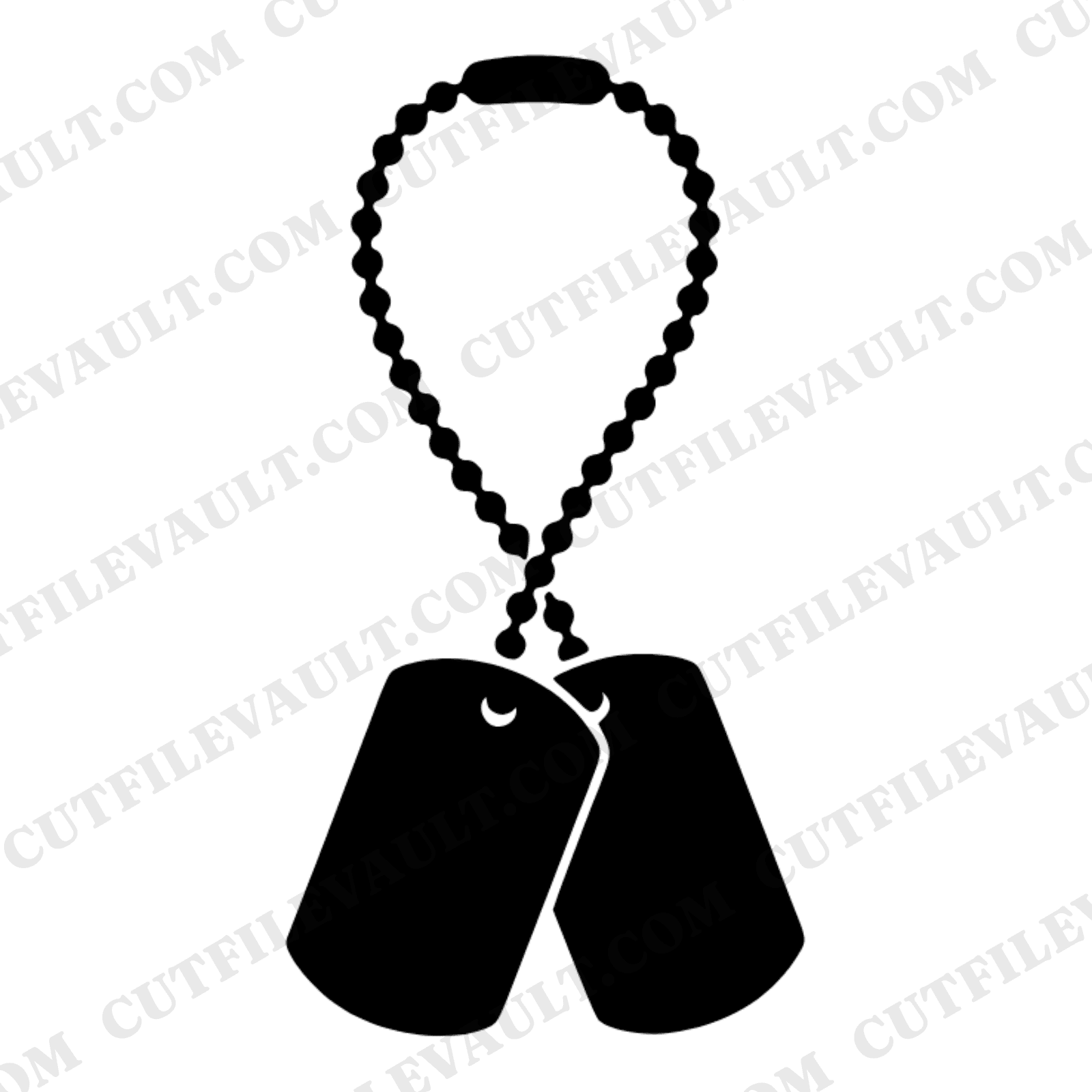 Memorial Day Dog Tag Chain SVG PNG, Military Silhouette Cut File, Scandinavian Minimal Design
