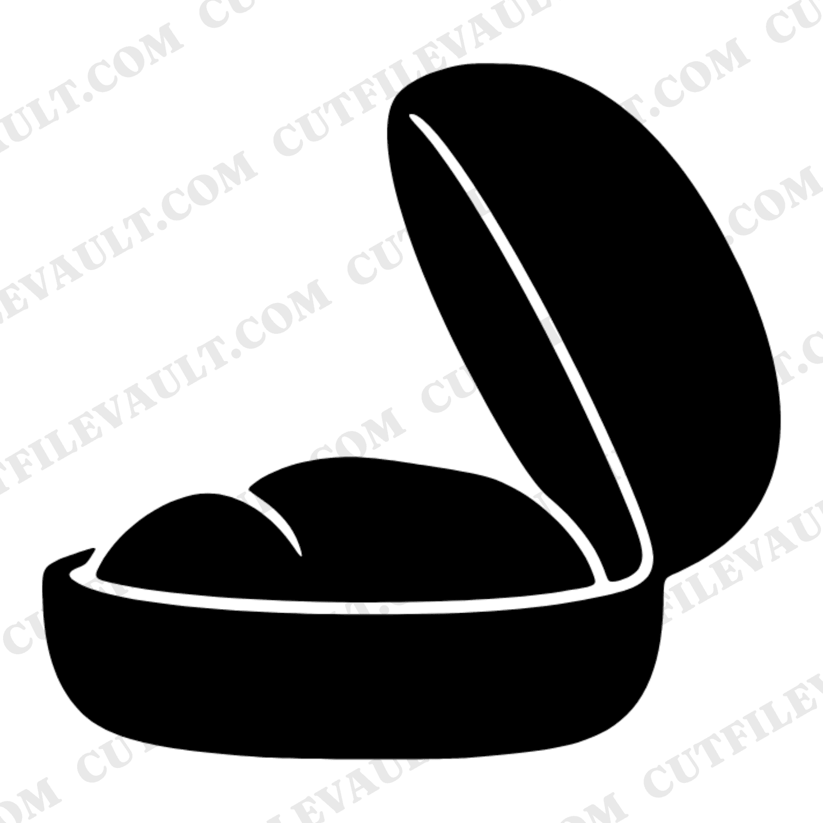 Open Ring Box SVG PNG, Wedding Ring Box Silhouette, Bridal Shower Cut File, Engagement Clipart