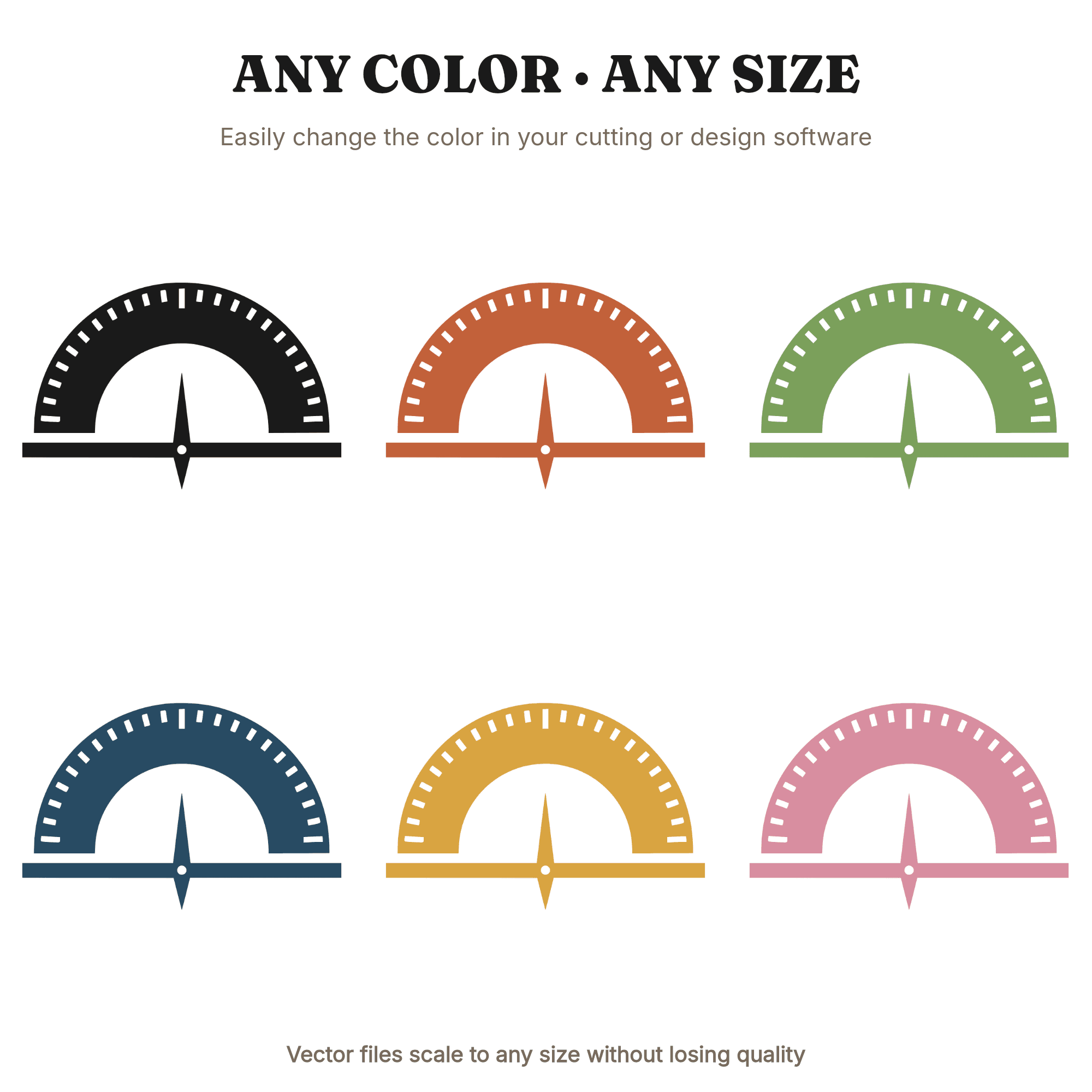 Geometric Protractor SVG PNG, Compass Math Tool Cut File, Back to School Teacher Clipart Design — view 2