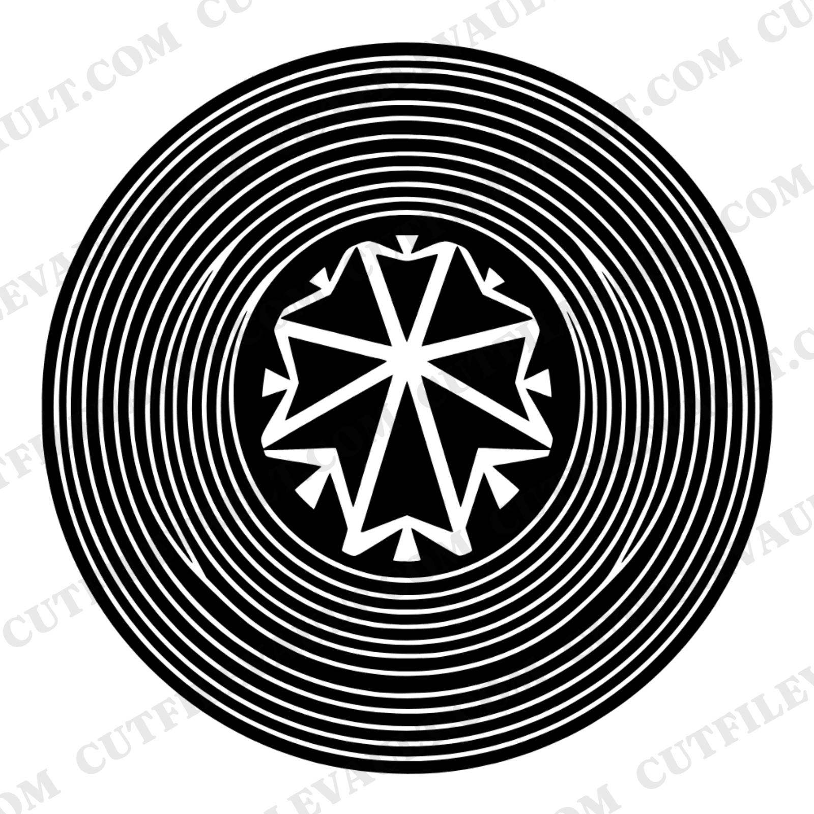 Summer Solstice Cowboy Hat SVG PNG, Mid-Century Minimal Overhead View Cut File for Cricut — view 1